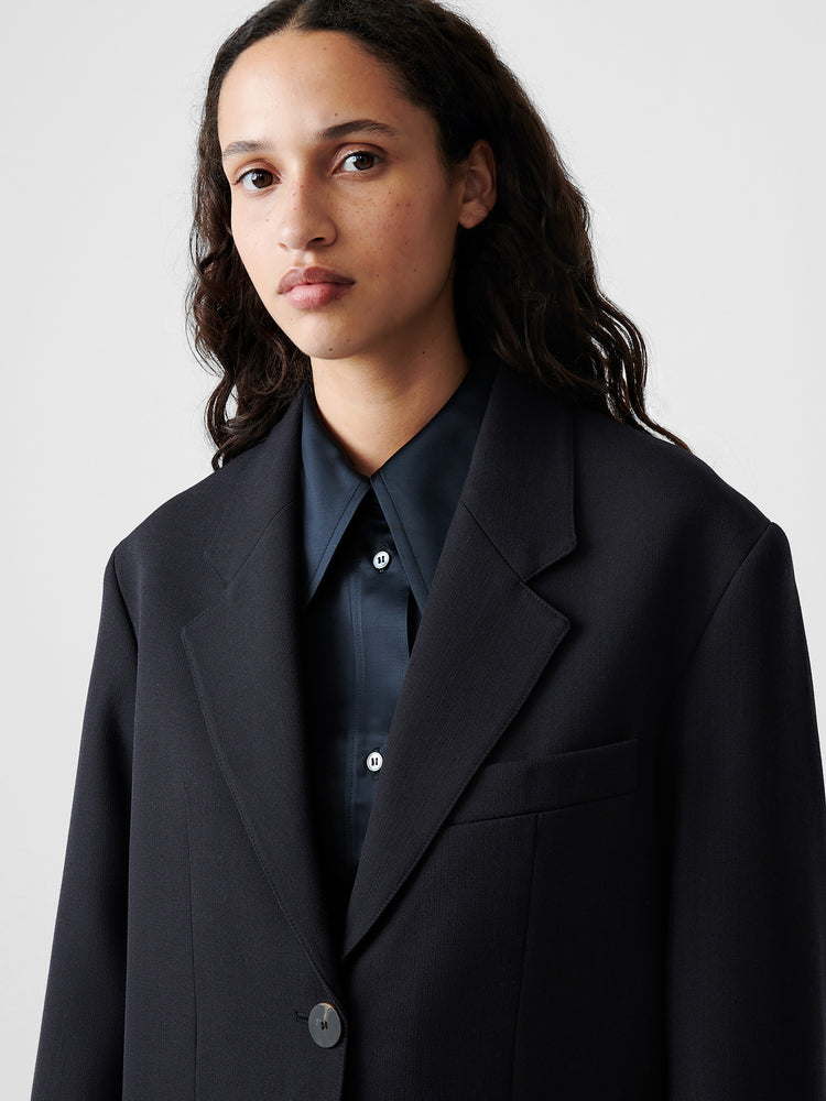 Phelps Wool Jacket in Darkest Navy