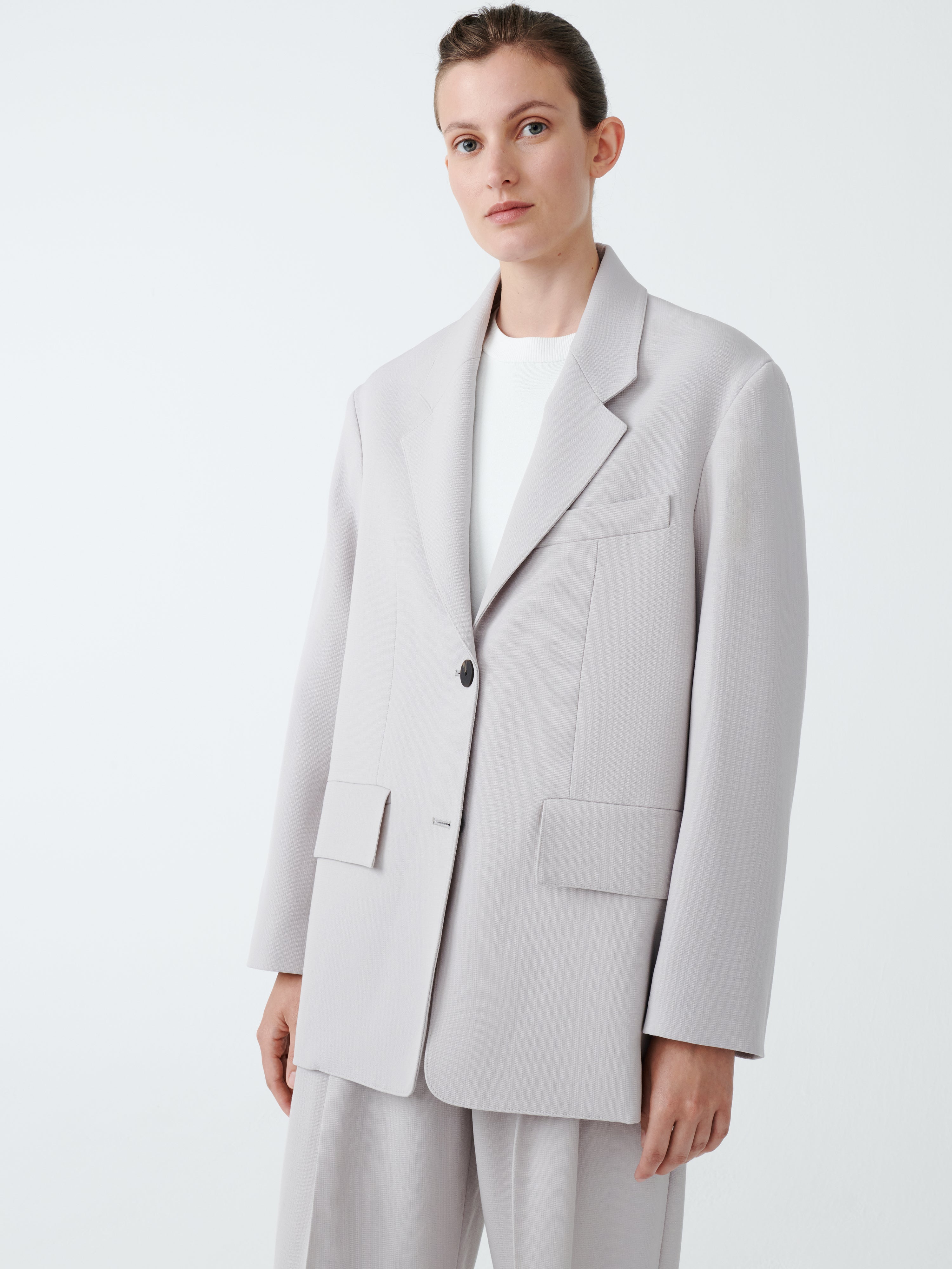 Phelps Jacket in Gull Grey | Oversized Wool Blazer – Studio Nicholson