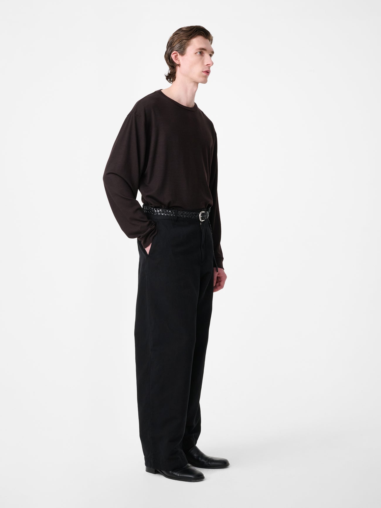 Pinhas Long Sleeve Jersey in Black Grape