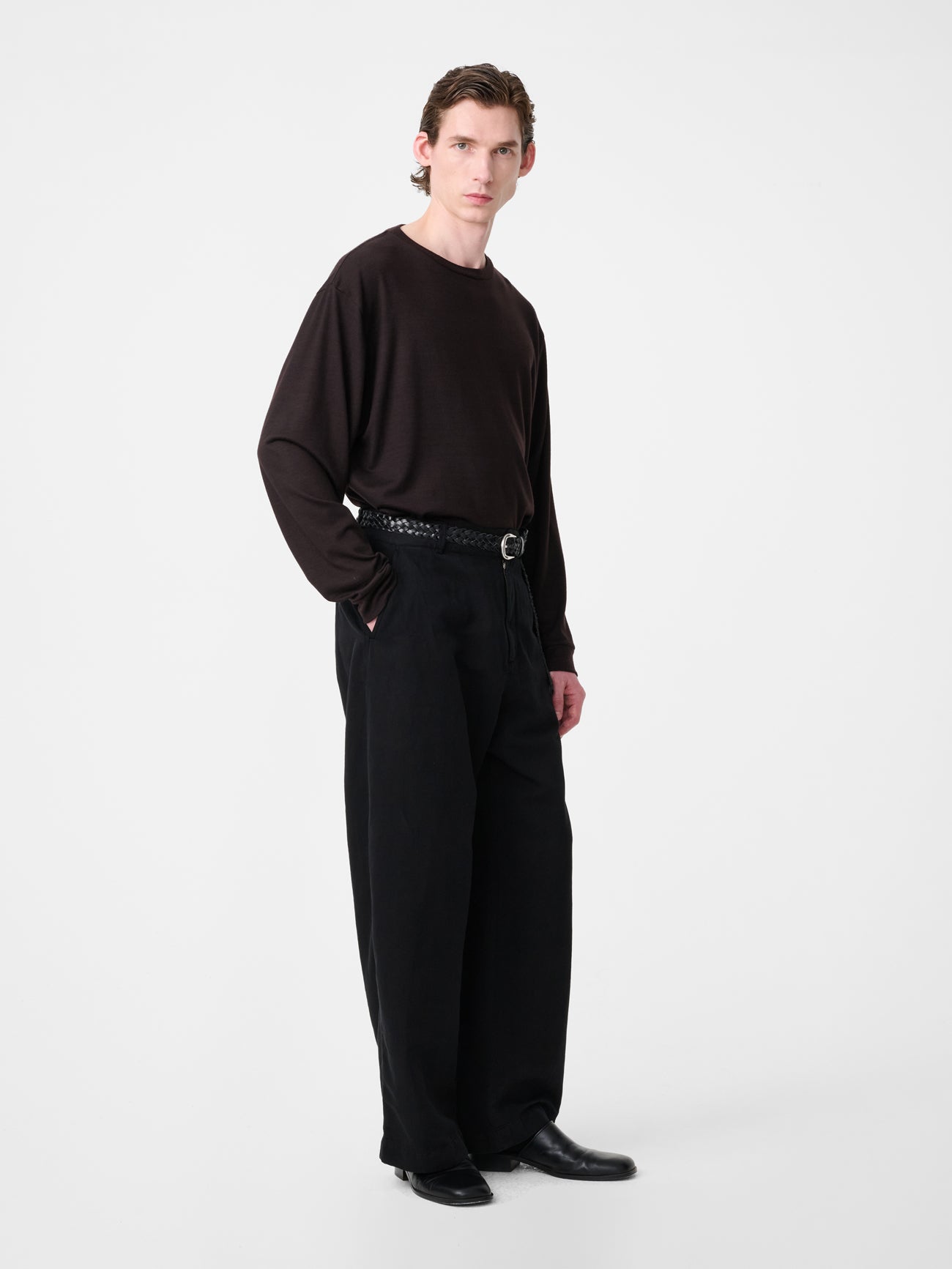 Pinhas Long Sleeve Jersey in Black Grape