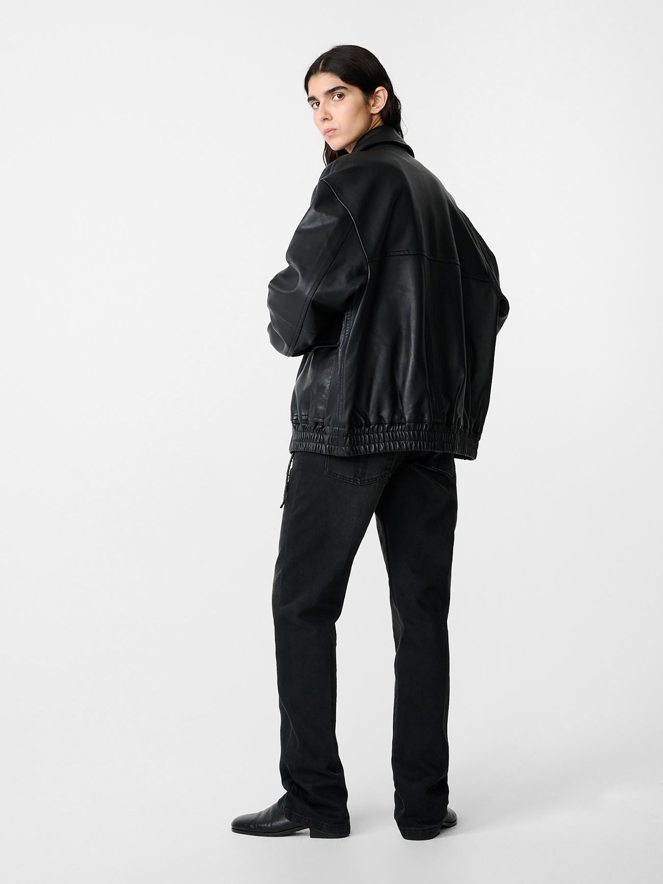 Piston Leather Jacket in Black - Studio Nicholson
