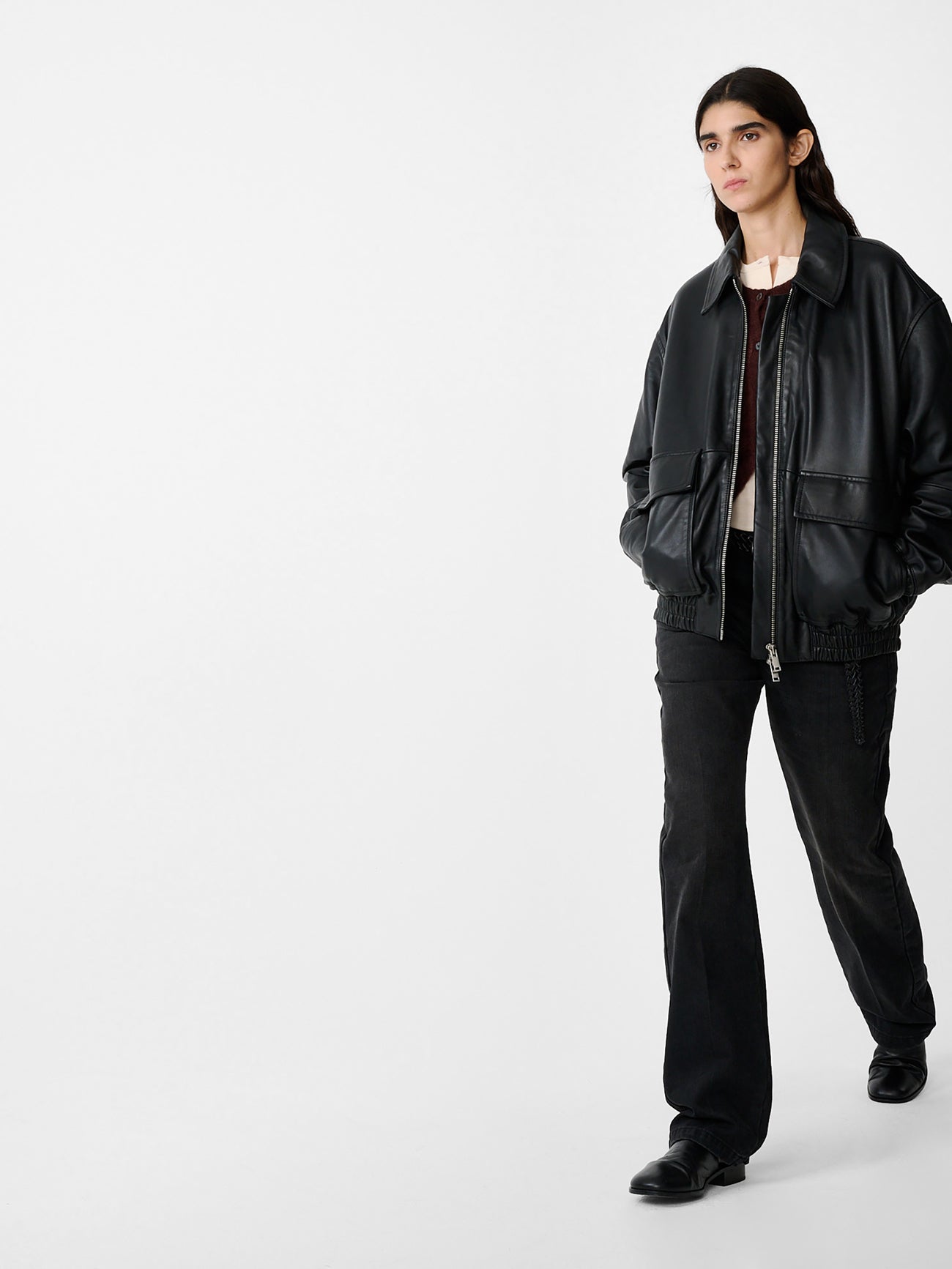 Piston Leather Jacket in Black - Studio Nicholson