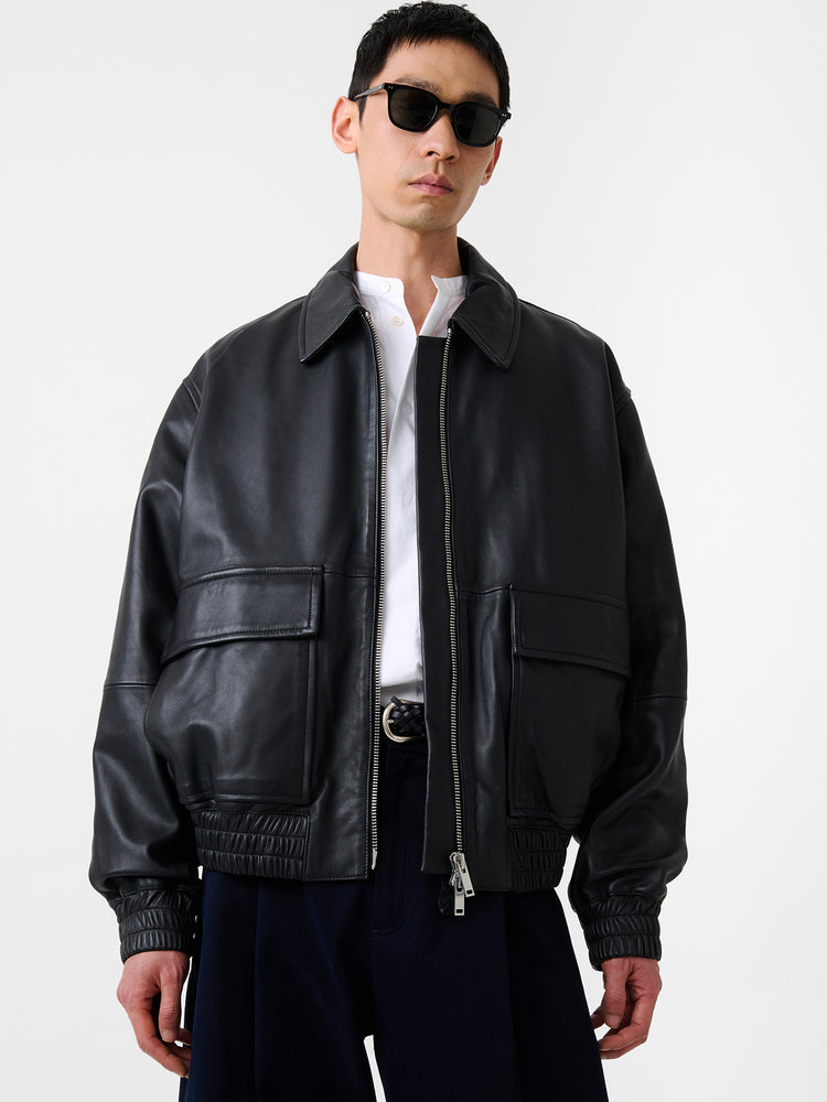 Piston Leather Jacket in Black