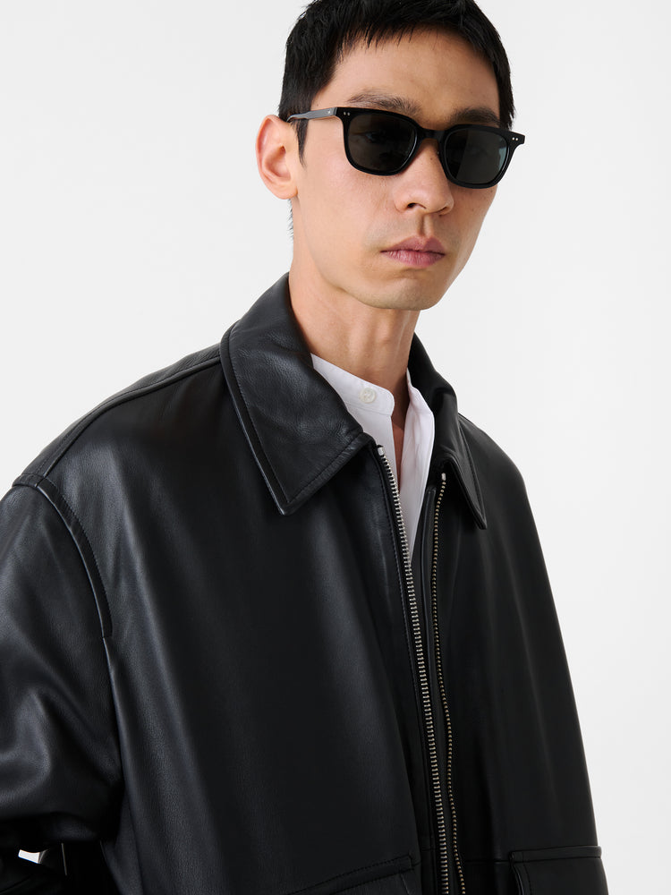 Piston Leather Jacket in Black