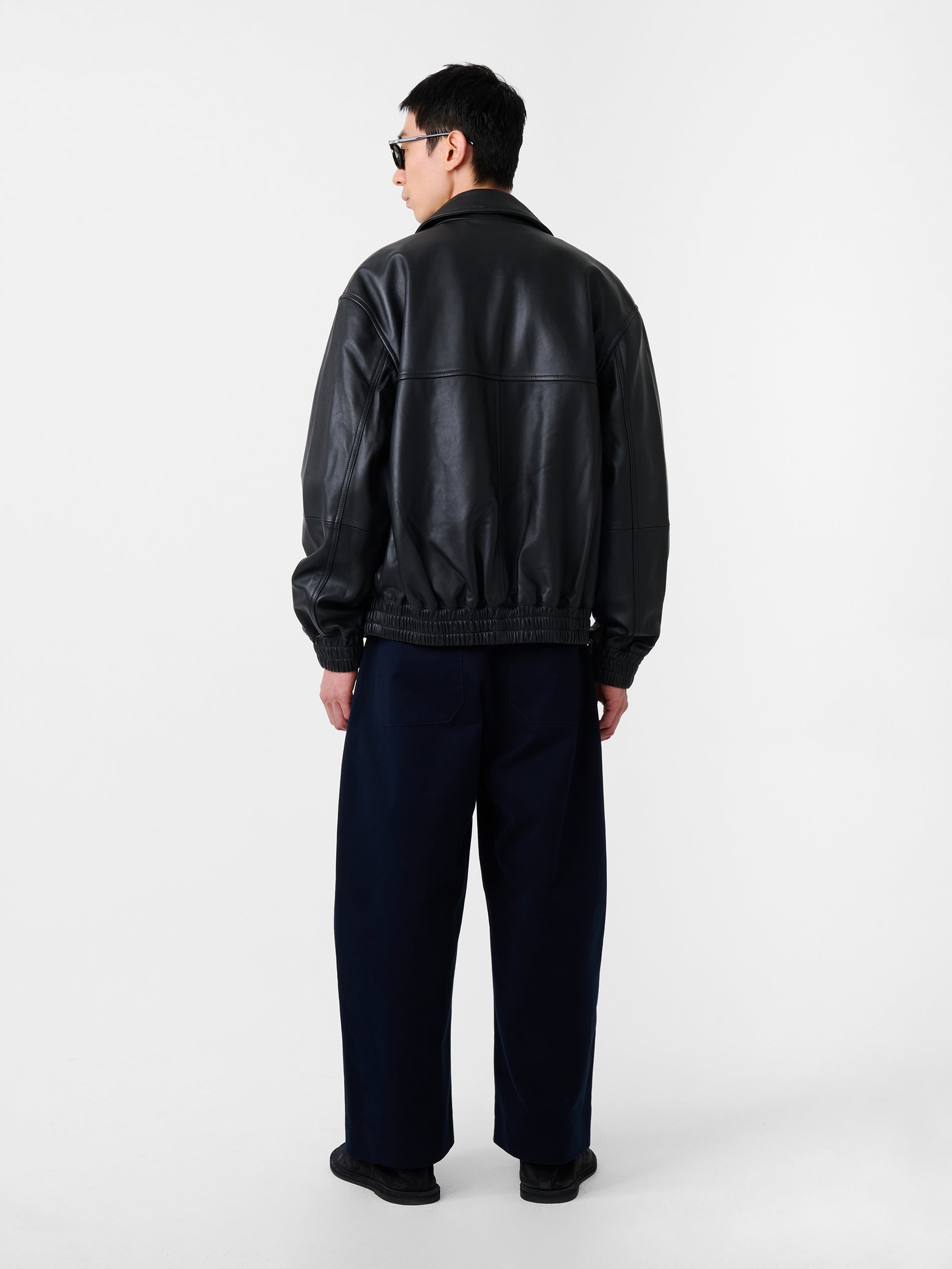 Piston Leather Jacket in Black - Studio Nicholson