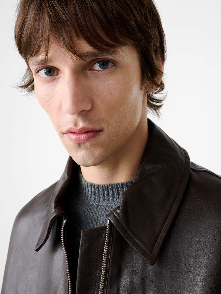 Piston Leather Jacket in Brown