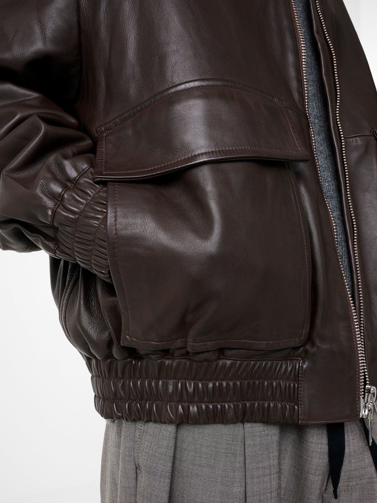 Piston Leather Jacket in Brown - Studio Nicholson