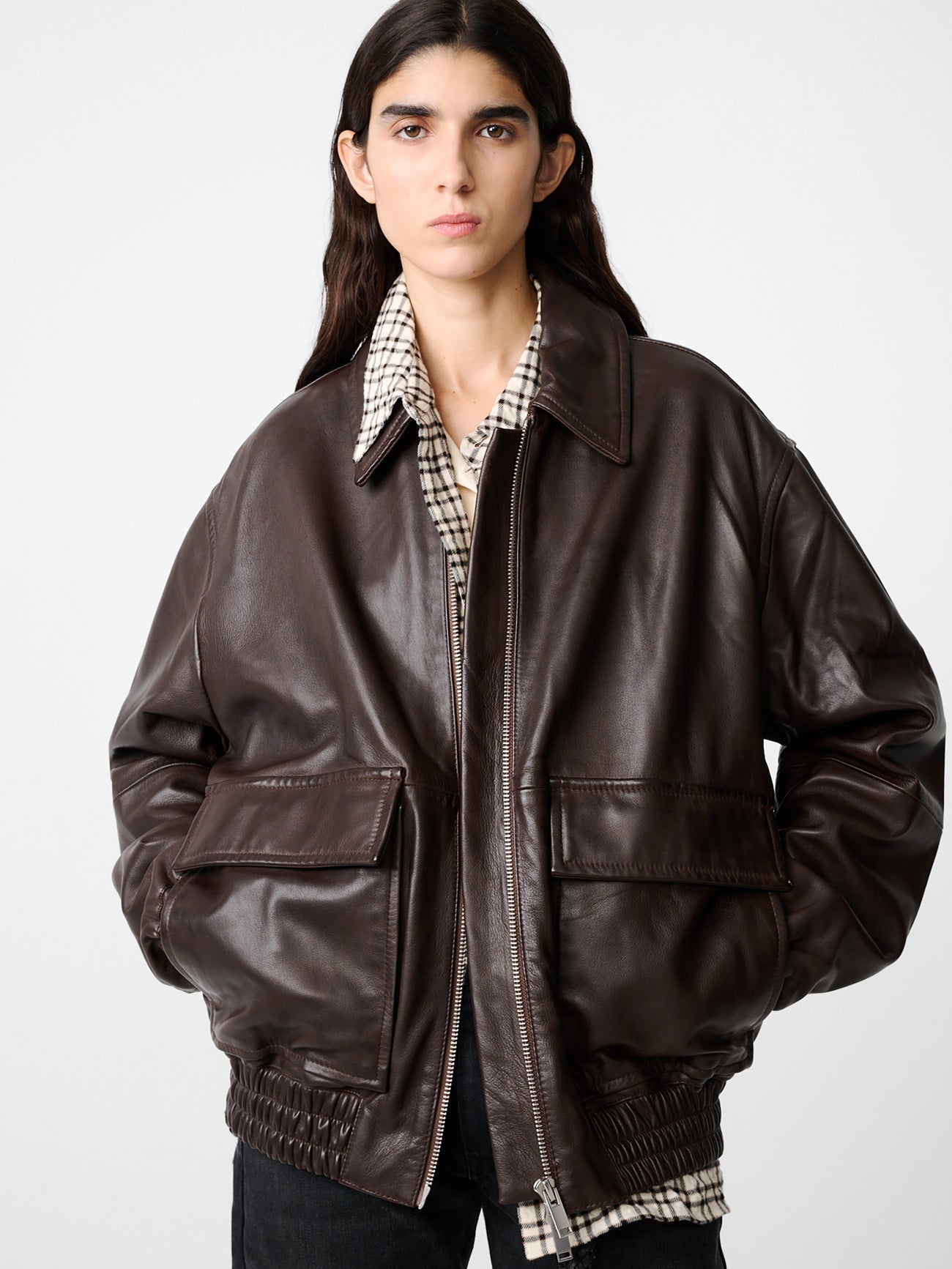 Piston Leather Jacket in Brown - Studio Nicholson