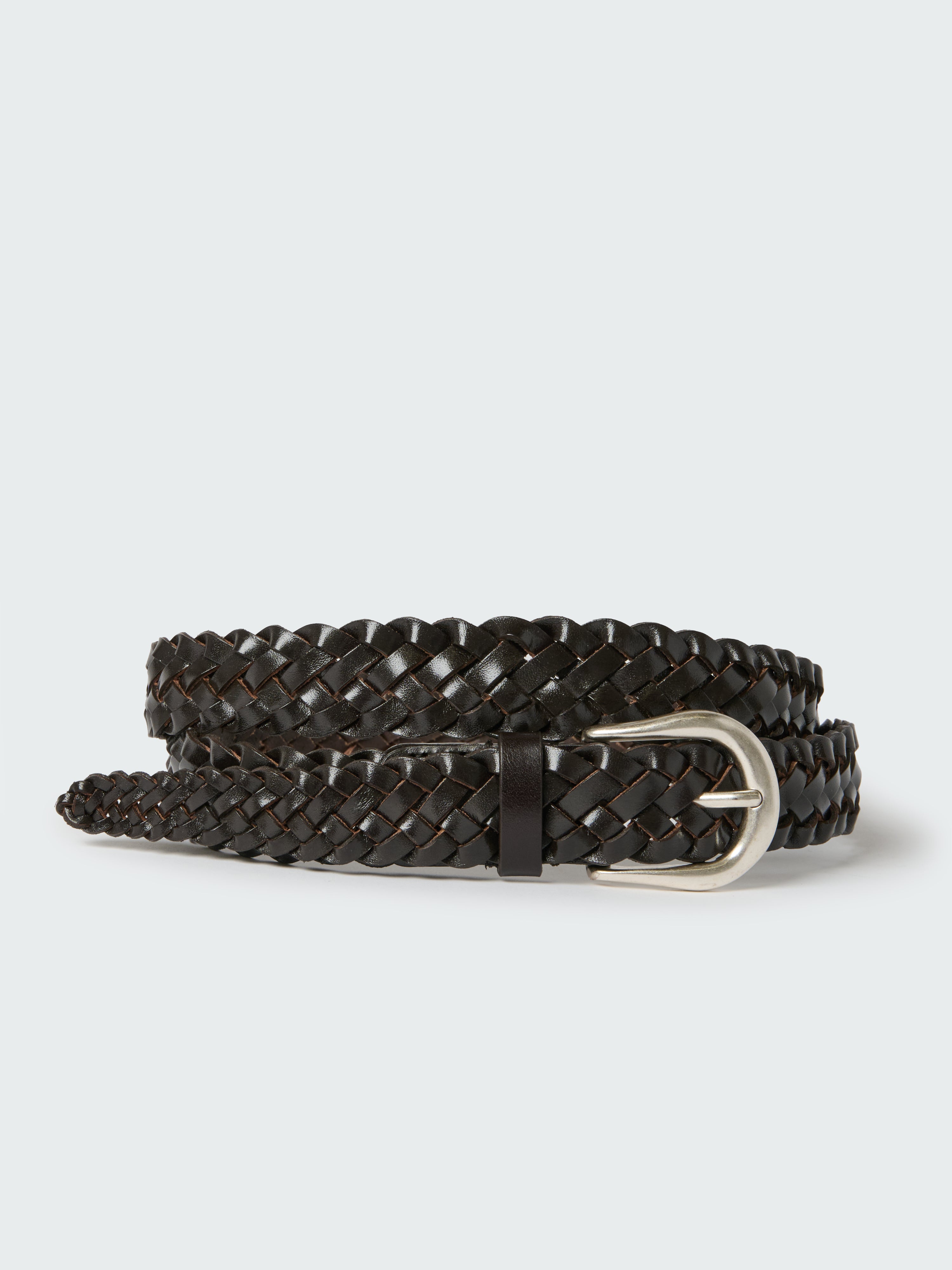 COLLEZIONE Woven Braided Belts Brown, Black, And Natural Small/Medium EUC Medium Brown Braided Belt | Mizzen+Main main image 2