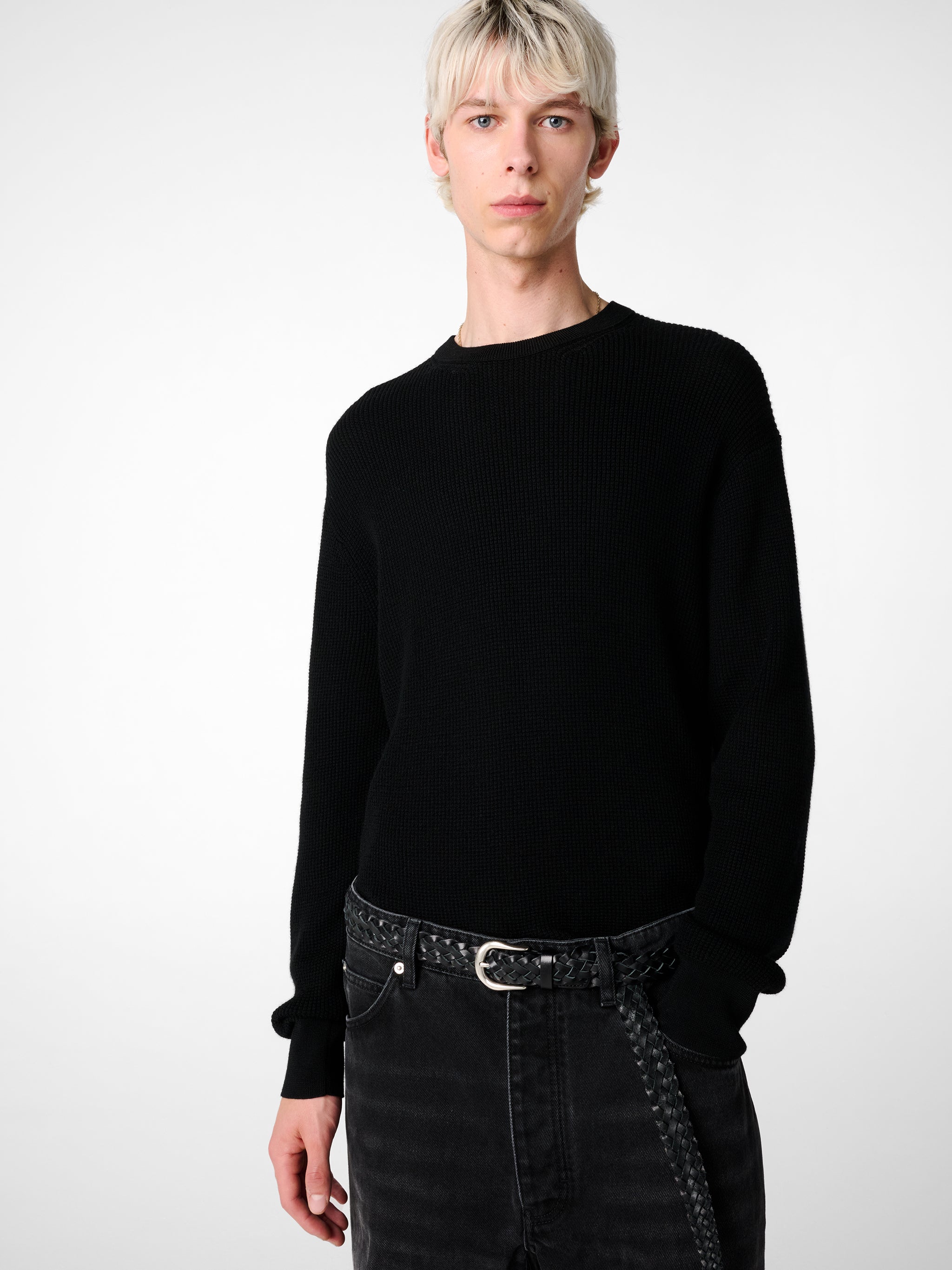 STUDIO NICHOLSON HEMYL KNIT BLACK 黒 Mサイズ Hemyl Knit in Darkest Navy | Oversized Jumper | Studio Nicholson