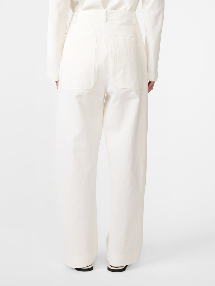 Pravin Linen Pant in Milk
