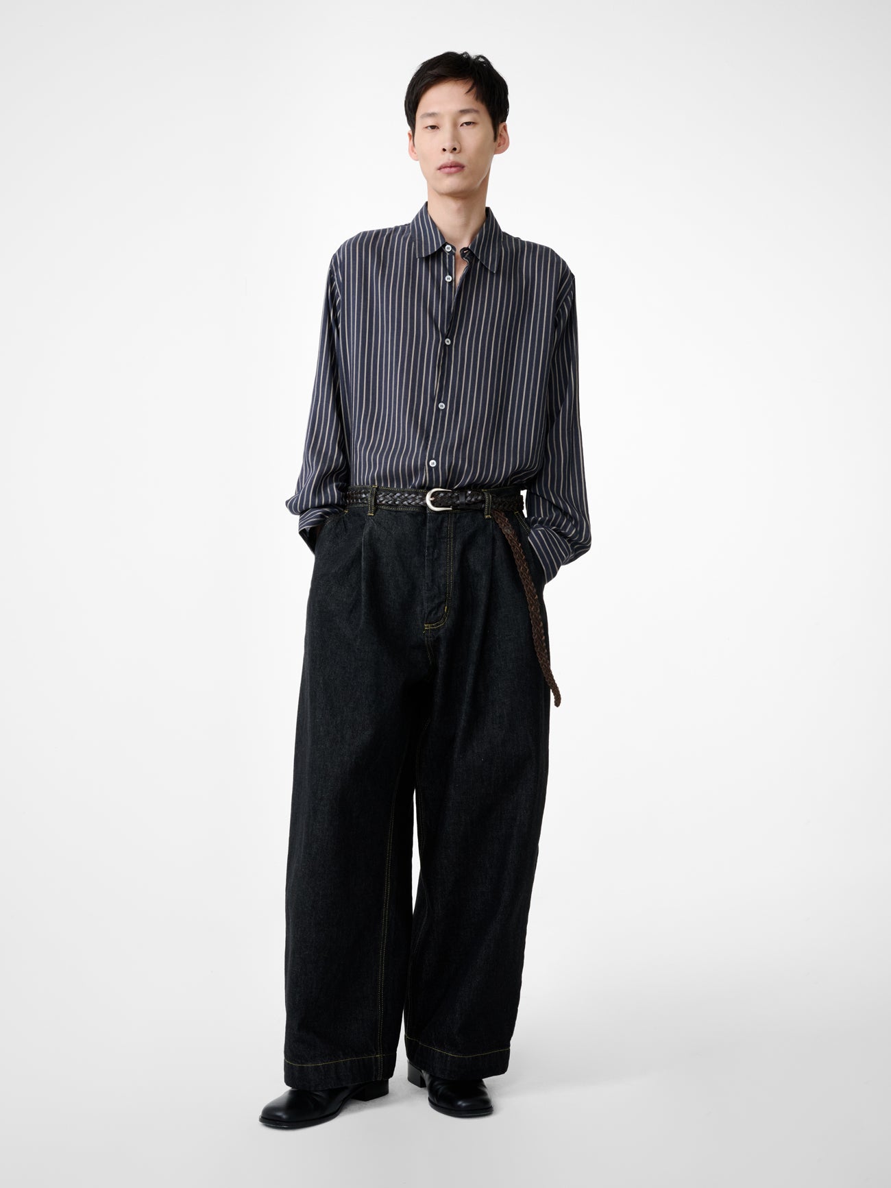 Puch Denim Pant in Black | Volume Denim Trousers | Unisex Tapered