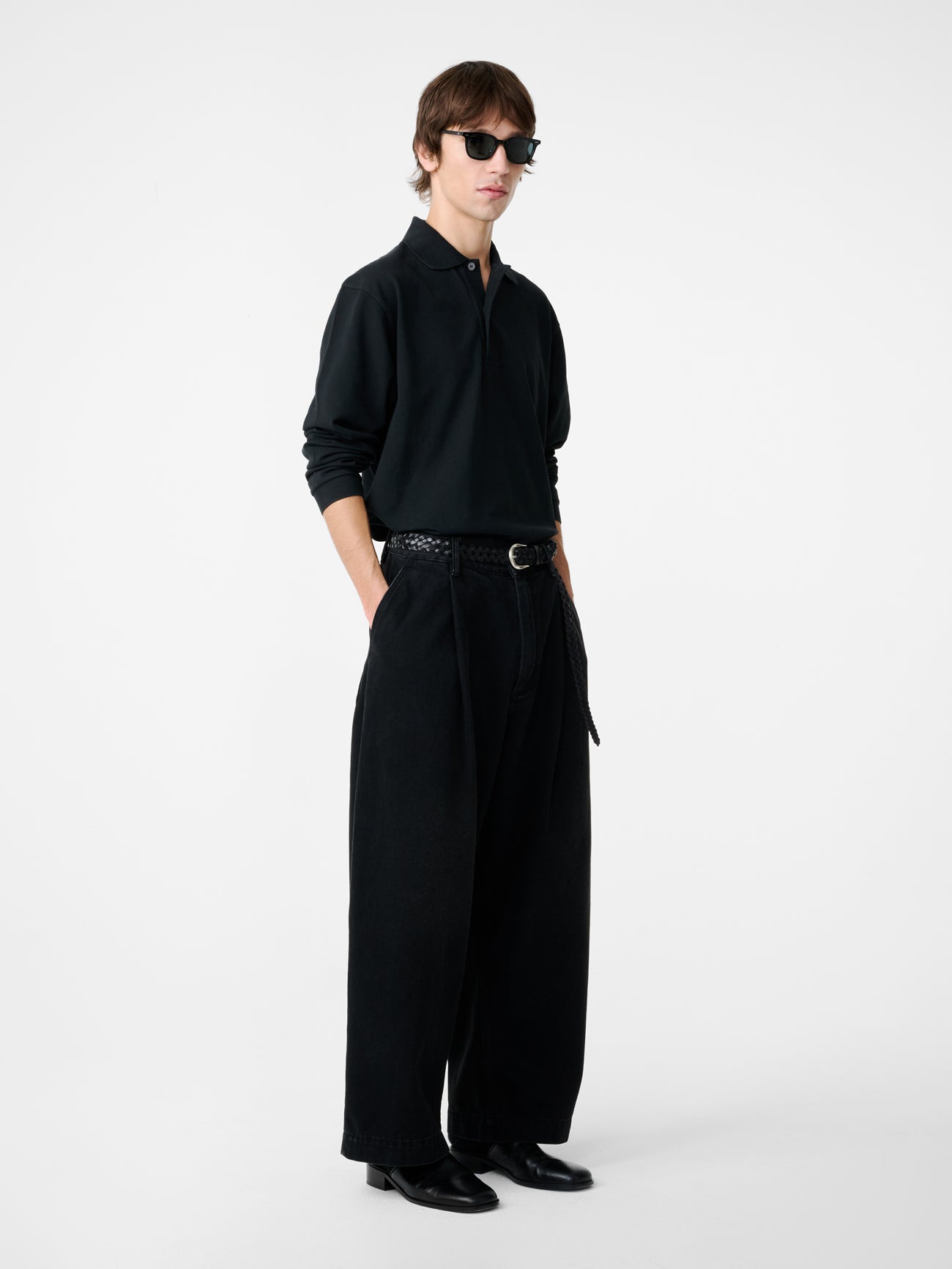 Puch Denim Pant in Washed Black | Volume Denim Trousers – Studio