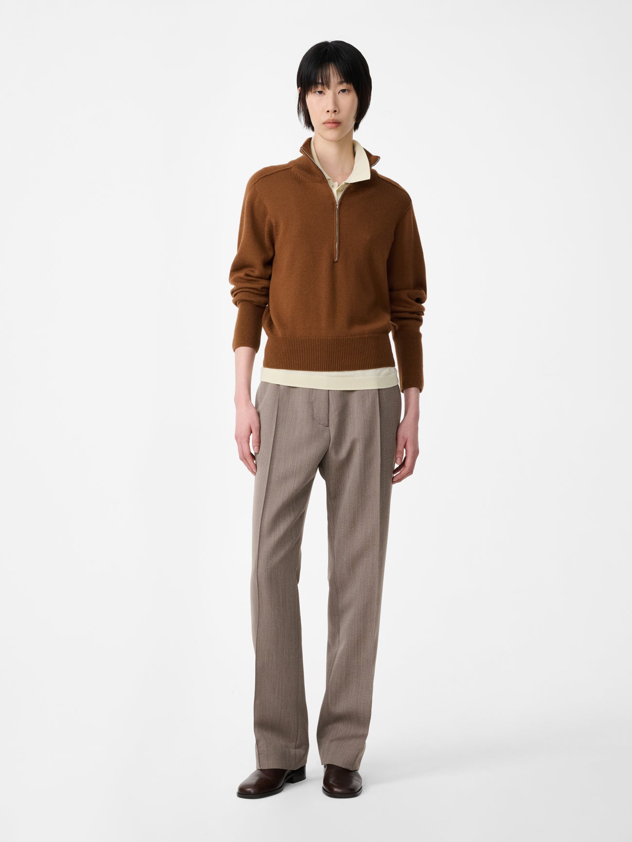 Quarte Tailored Pant in Bark Melange