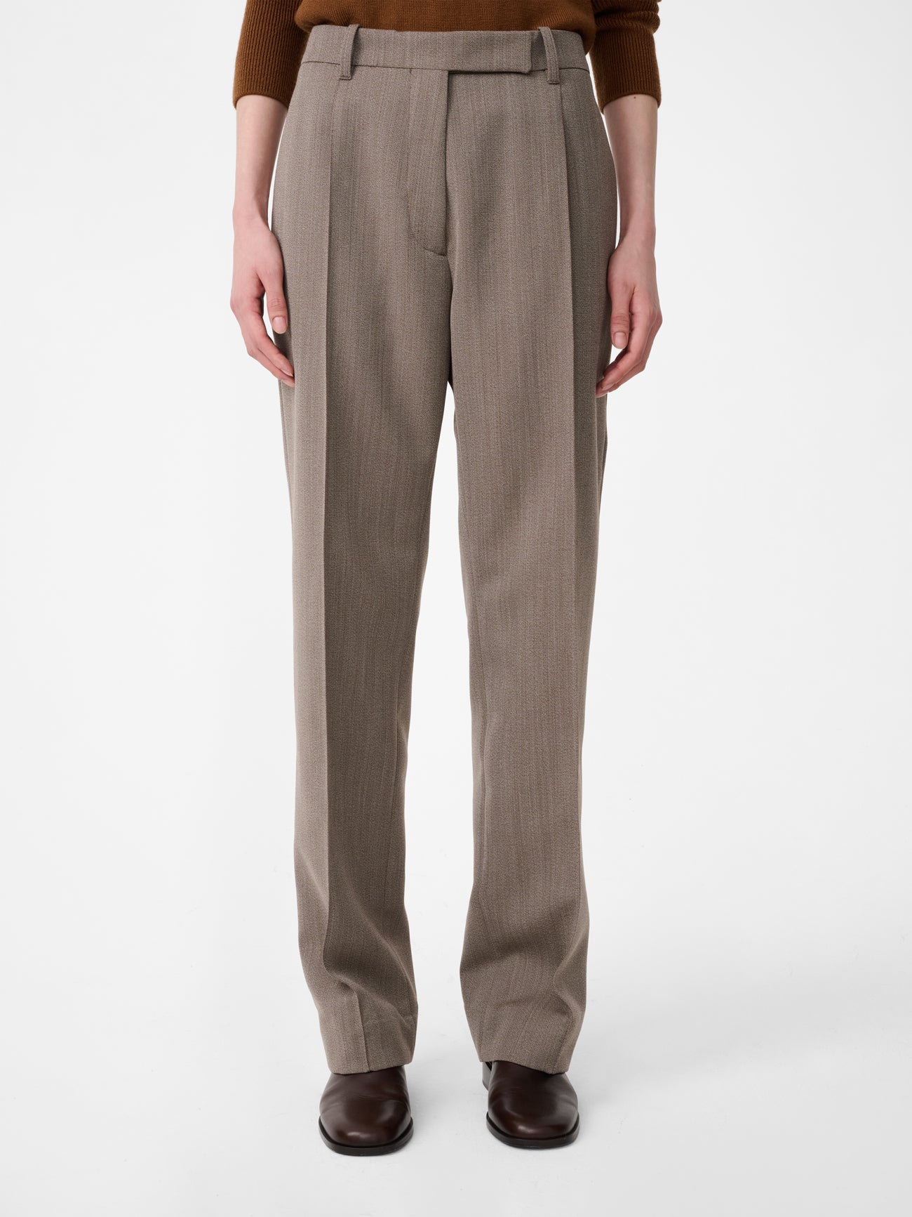 Quarte Tailored Pant in Bark Melange
