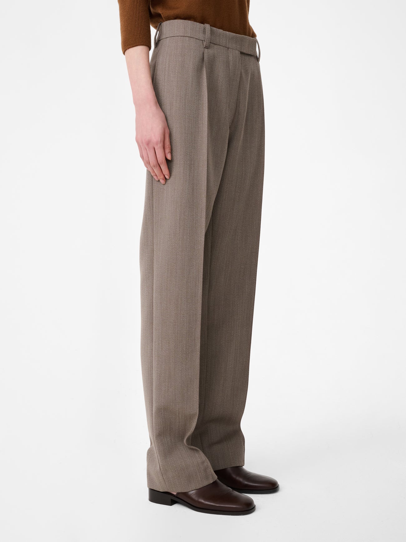 Quarte Tailored Pant in Bark Melange