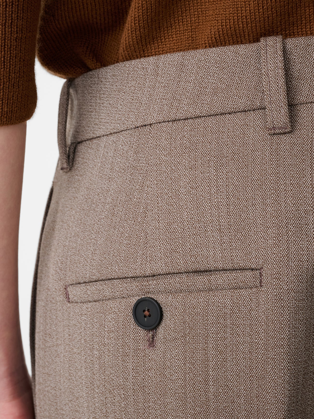Quarte Tailored Pant in Bark Melange