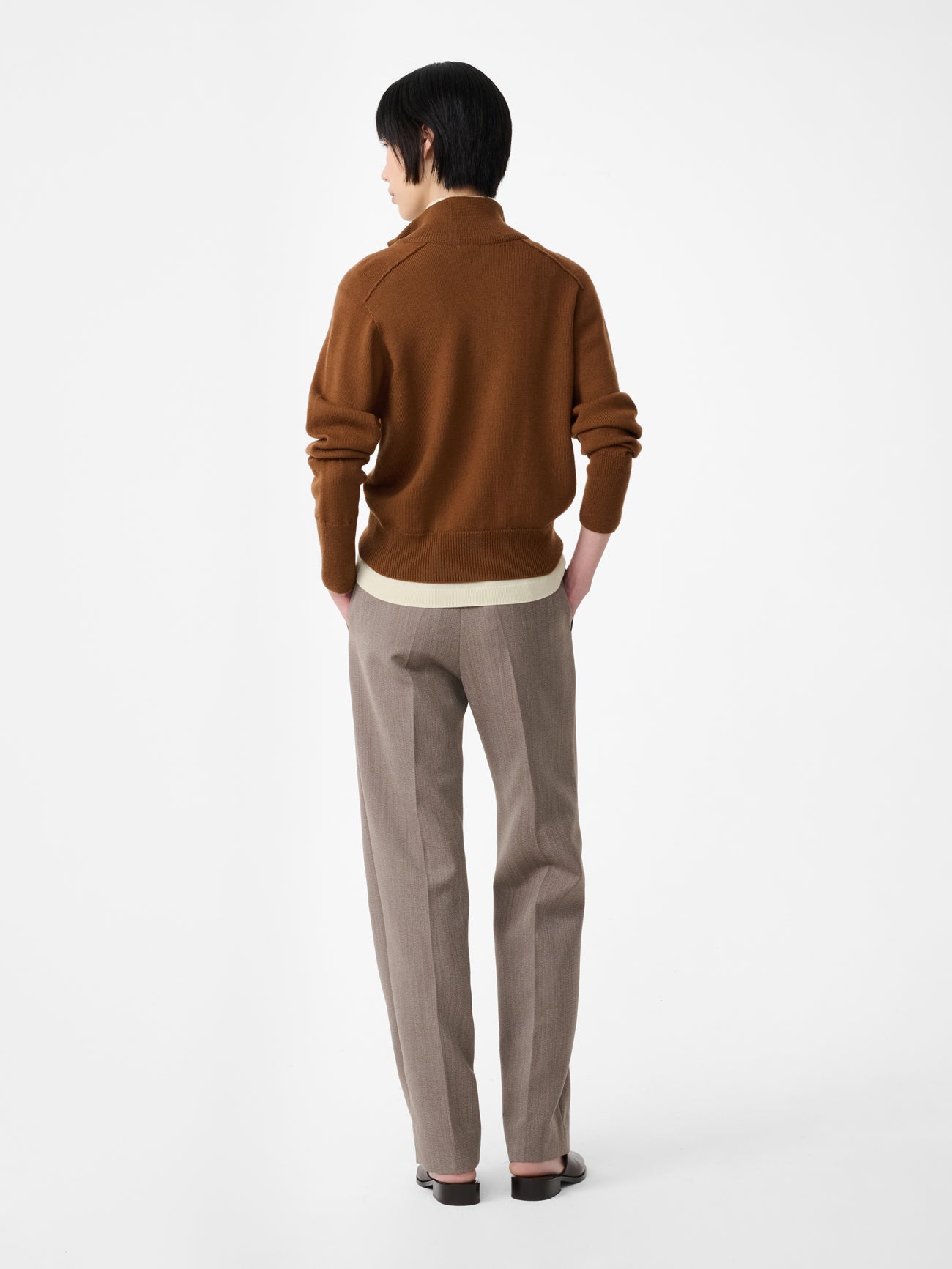 Quarte Tailored Pant in Bark Melange