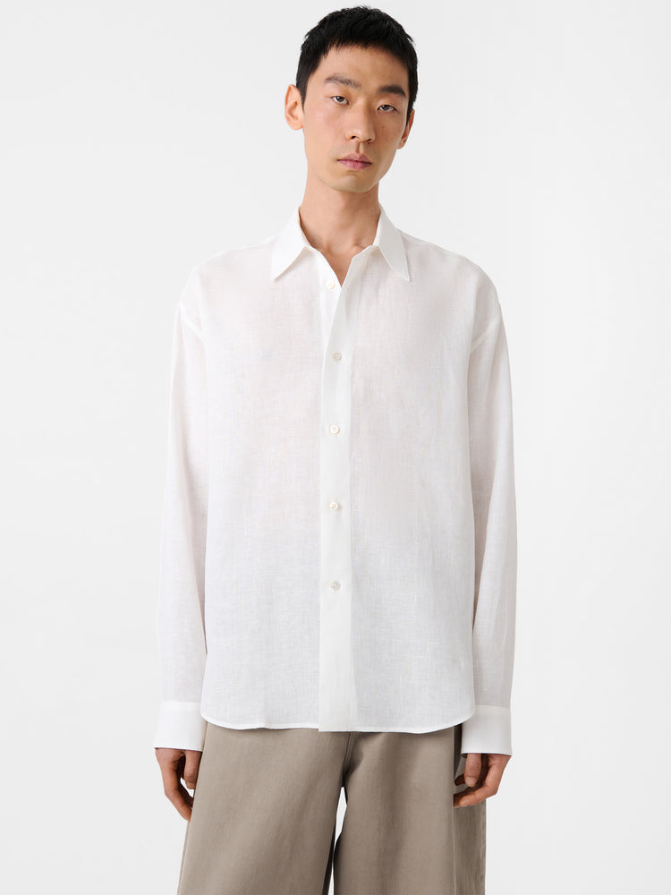 Rafe Linen Shirt in Milk