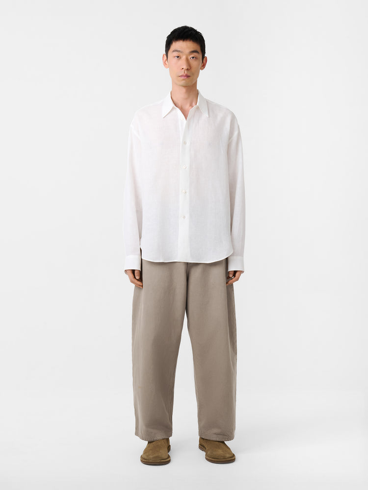 Rafe Linen Shirt in Milk