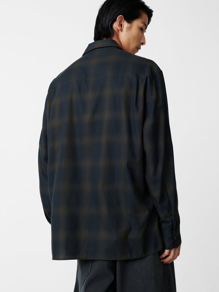 Ray Shirt in Black / Chocolate Brown Check