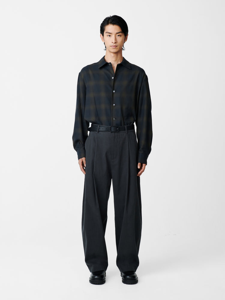 Ray Shirt in Black / Chocolate Brown Check