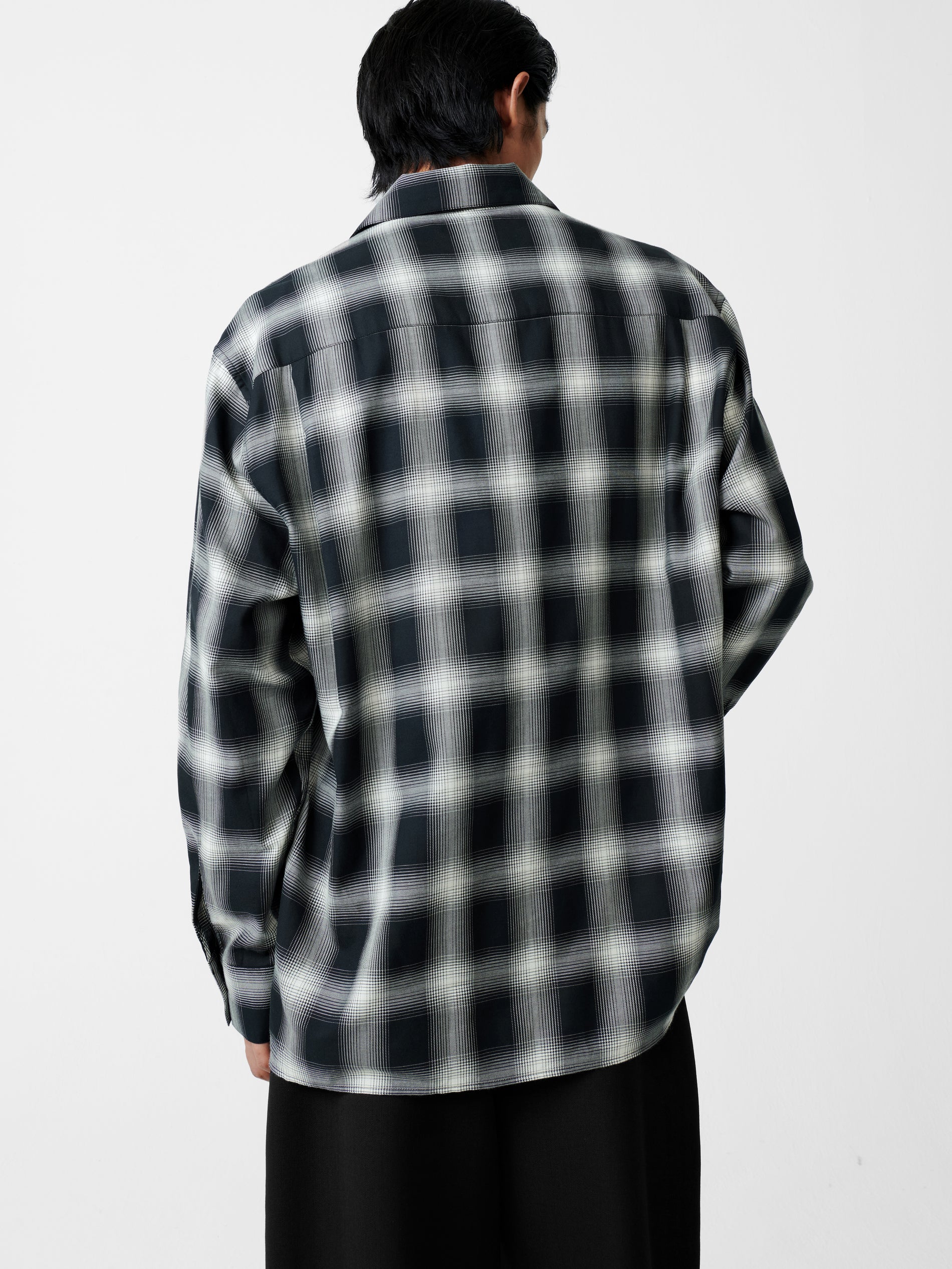 Ray Shirt in Black / Ecru Check - Studio Nicholson