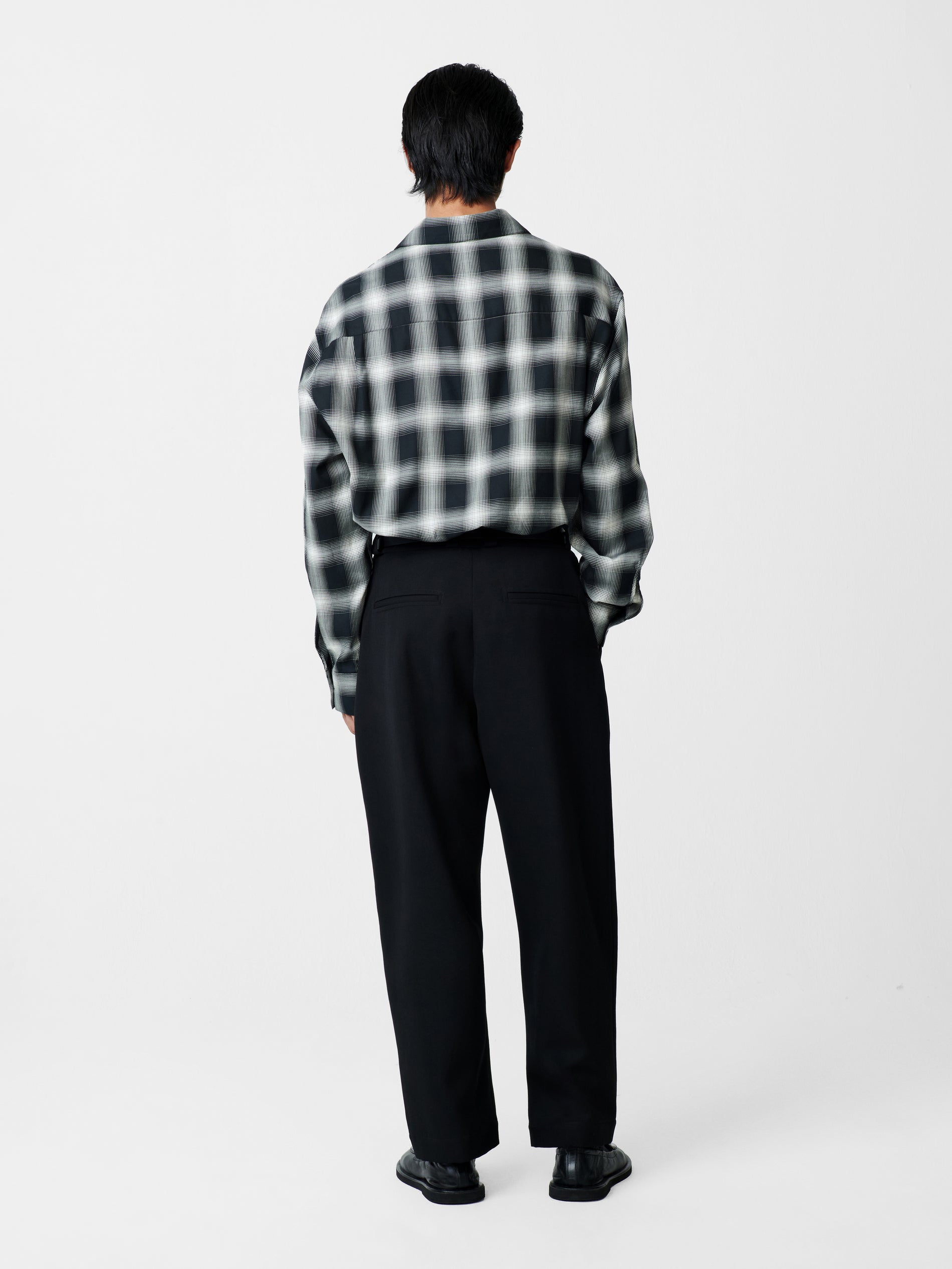Ray Shirt in Black / Ecru Check - Studio Nicholson