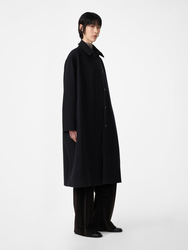Ria Wool Melton Coat in Black