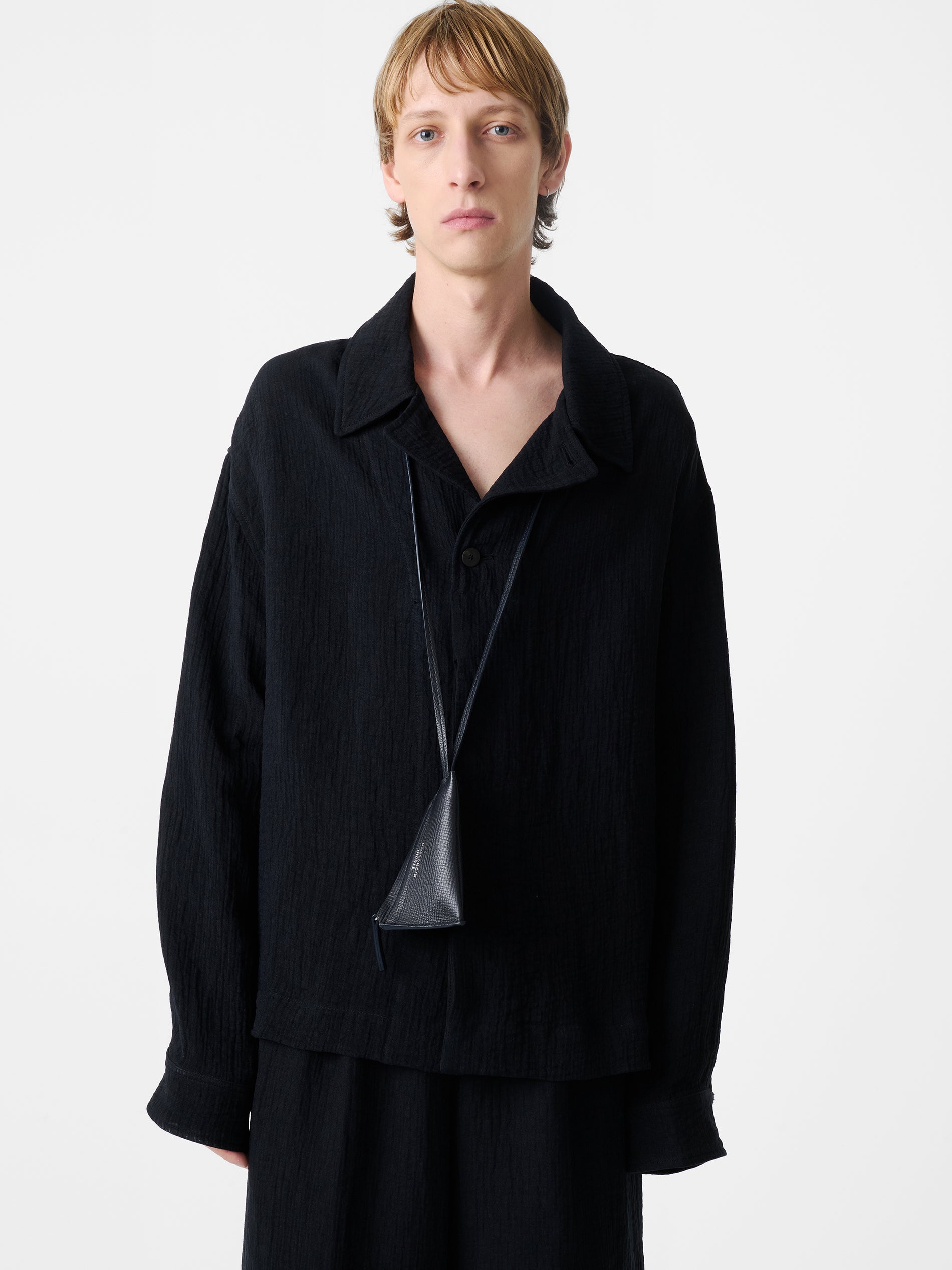Pochi Leather Pouch in Darkest Navy - Studio Nicholson