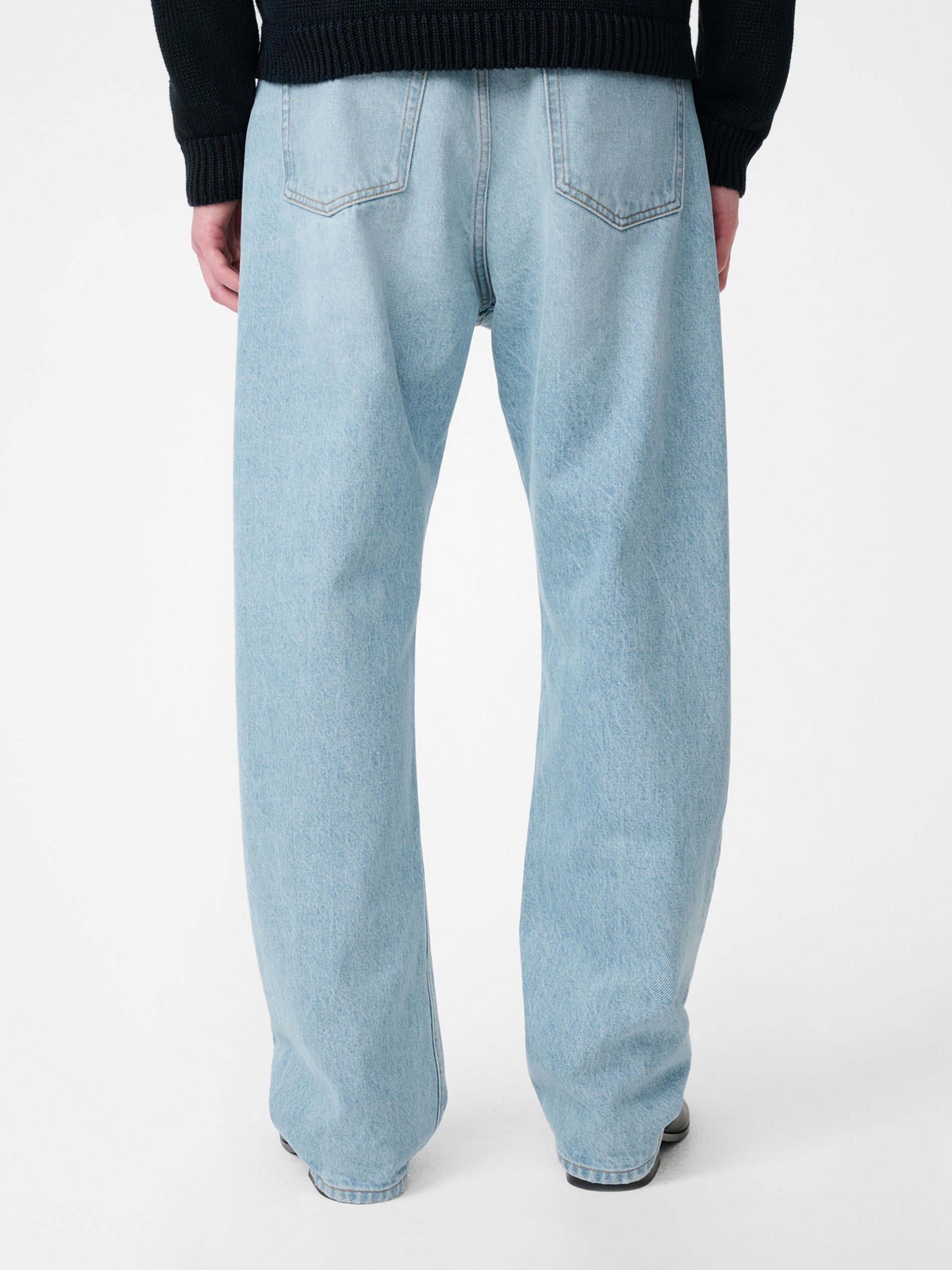 Riso Straight Leg Denim Pant in Bleached Wash