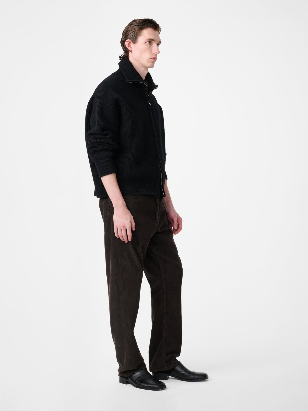 Riso Corduroy Straight Leg Pant in Coffee