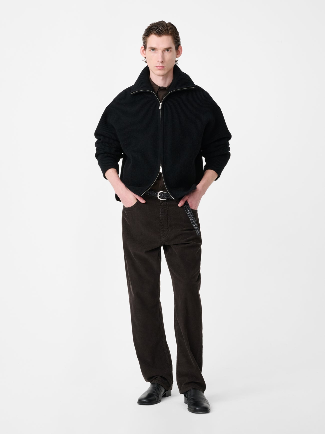 Riso Corduroy Straight Leg Pant in Coffee
