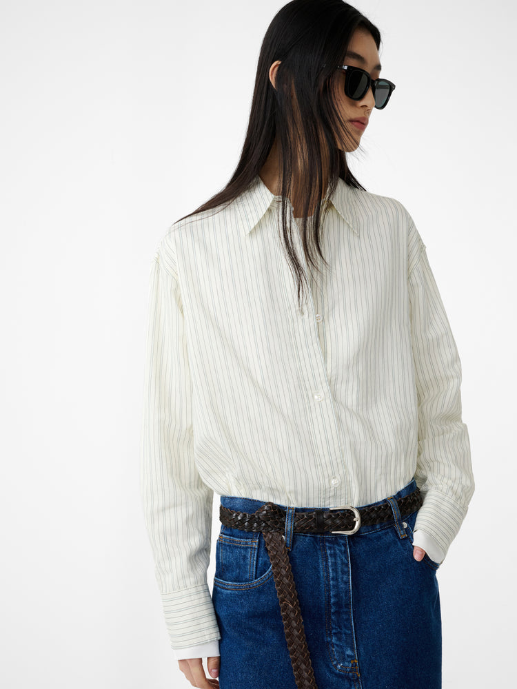 Rouen Shirt in Parchment Stripe - Studio Nicholson