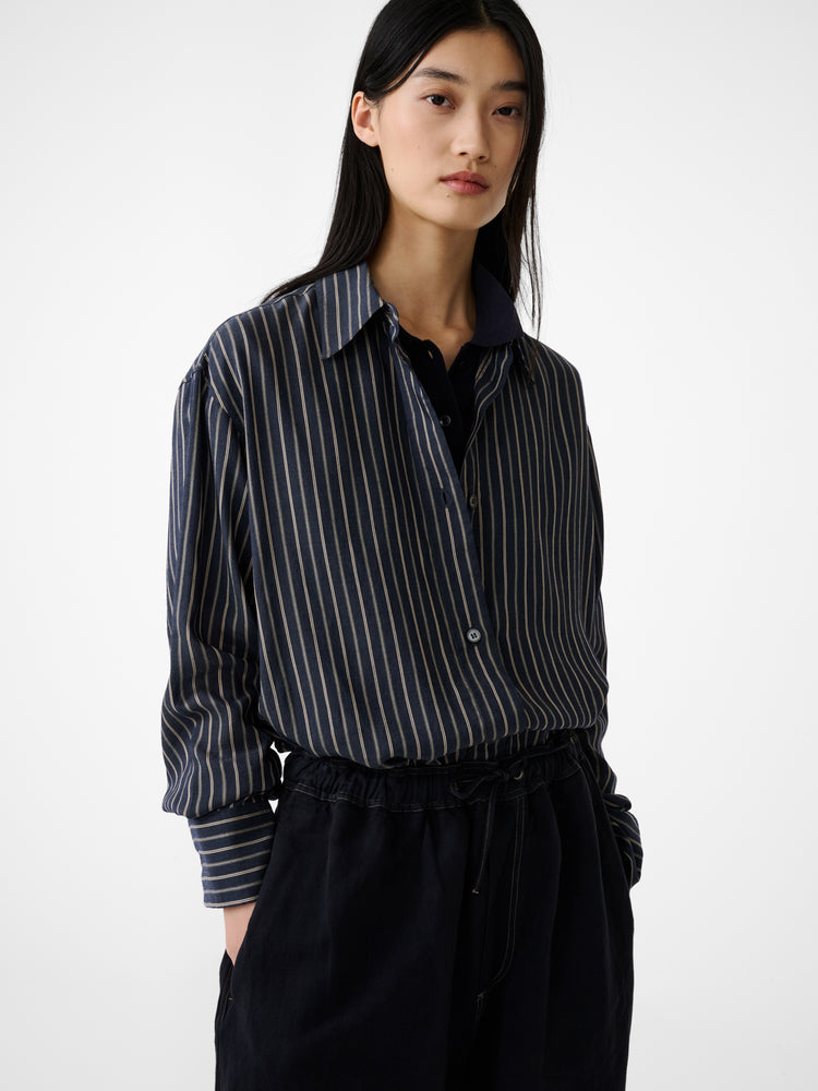 Rouen Shirt in Indigo Stripe - Studio Nicholson