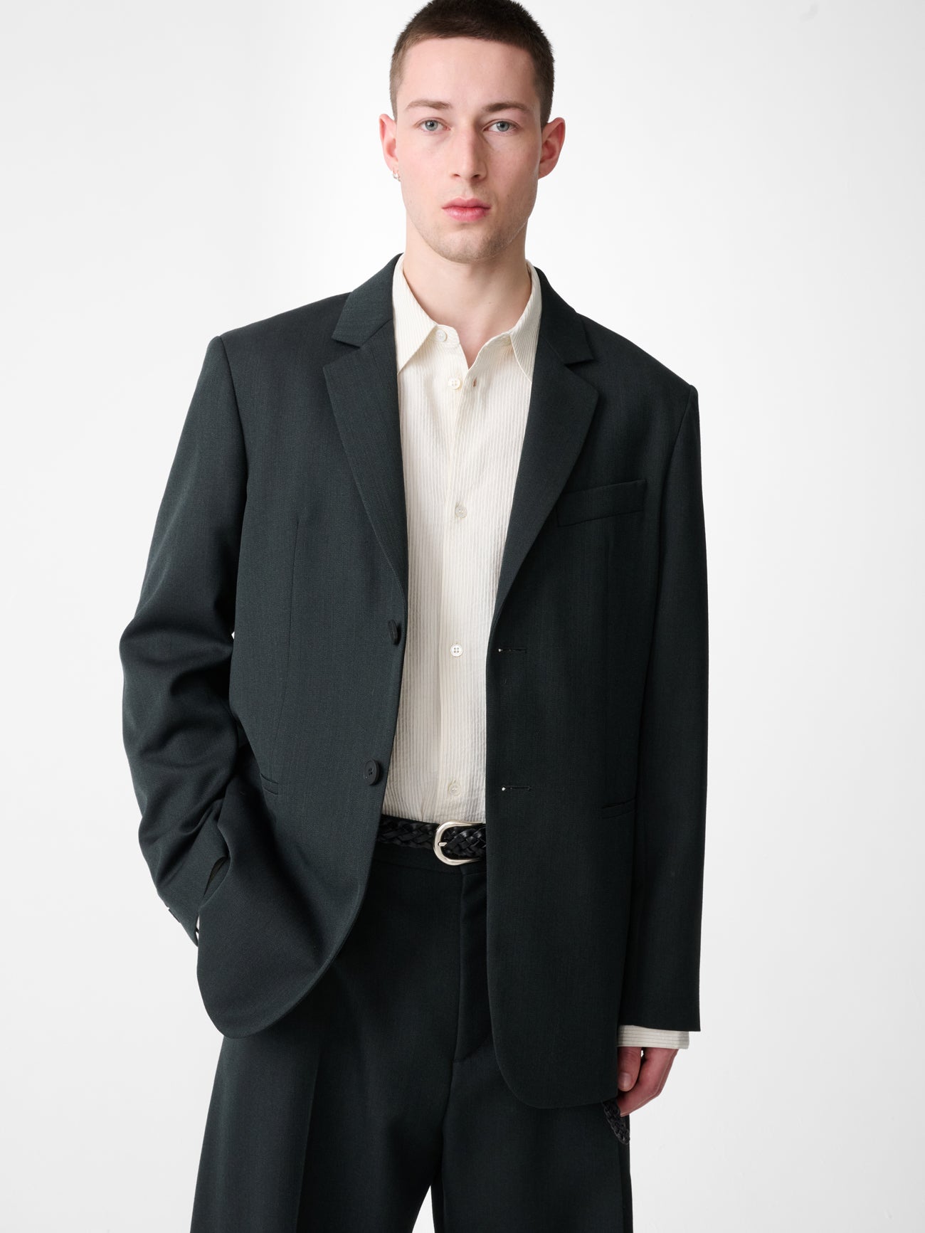 Roversi Wool Jacket in Mineral Green