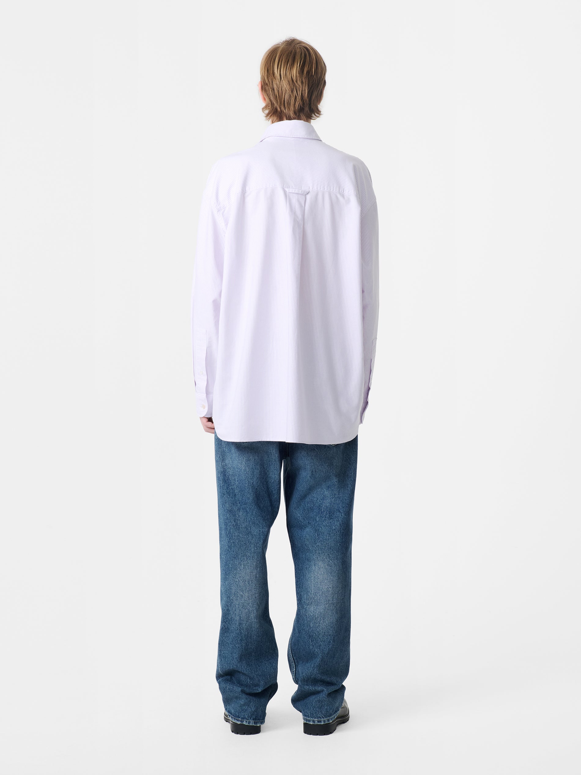 Ruskin Shirt in Lilac Stripe - Studio Nicholson
