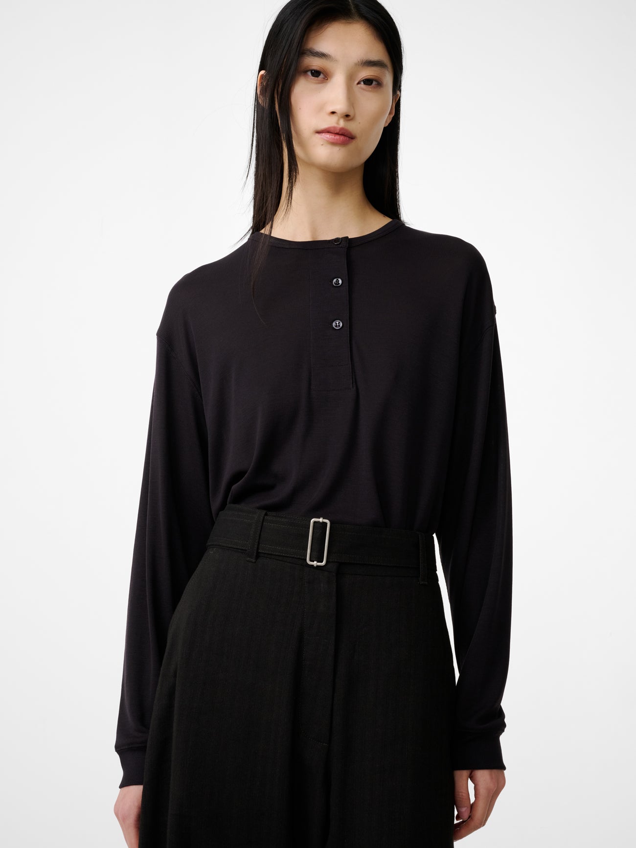 Rutas Jersey in Black Grape - Studio Nicholson