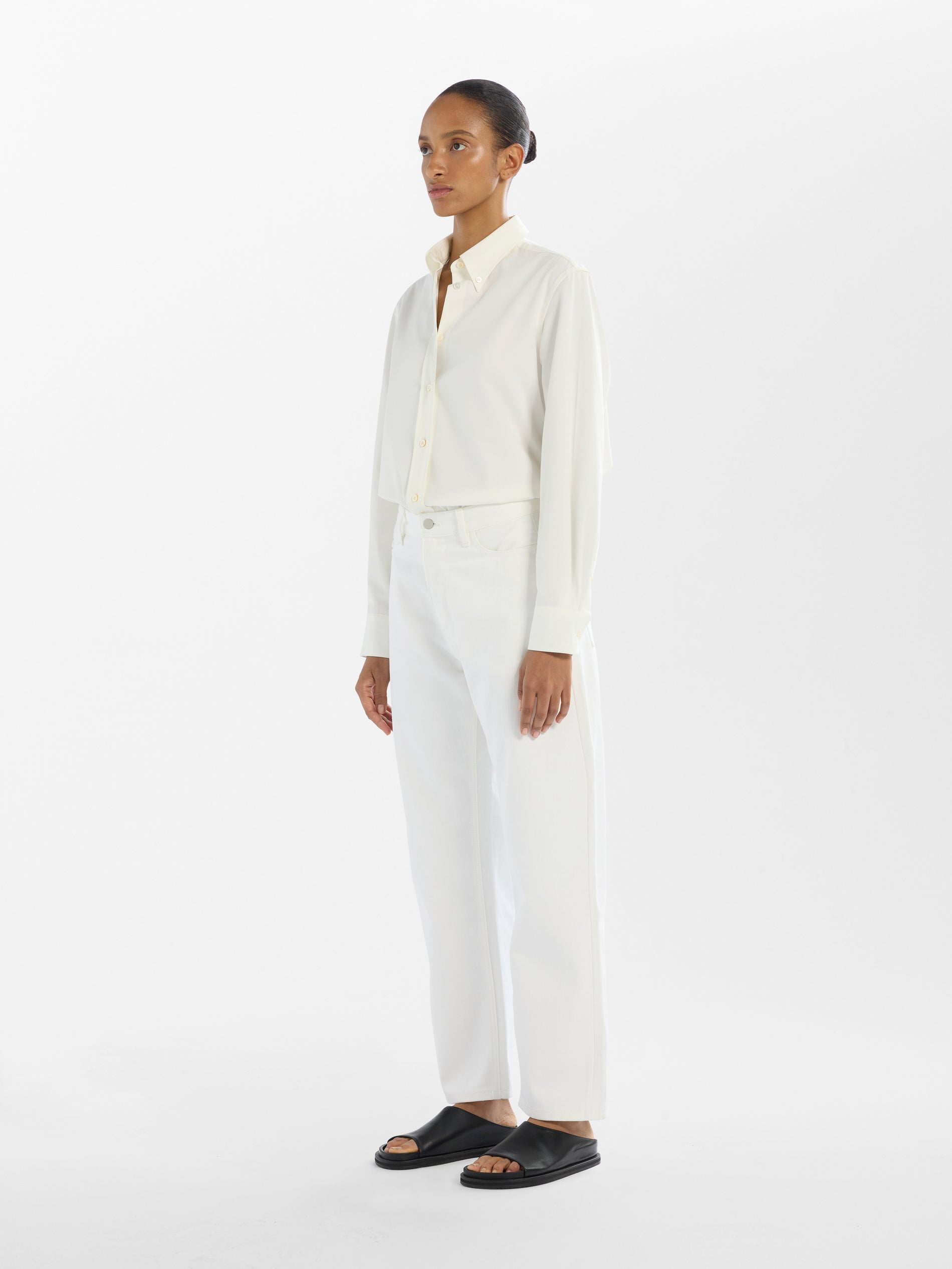 Ruthe Denim Pant in Optic White - Studio Nicholson