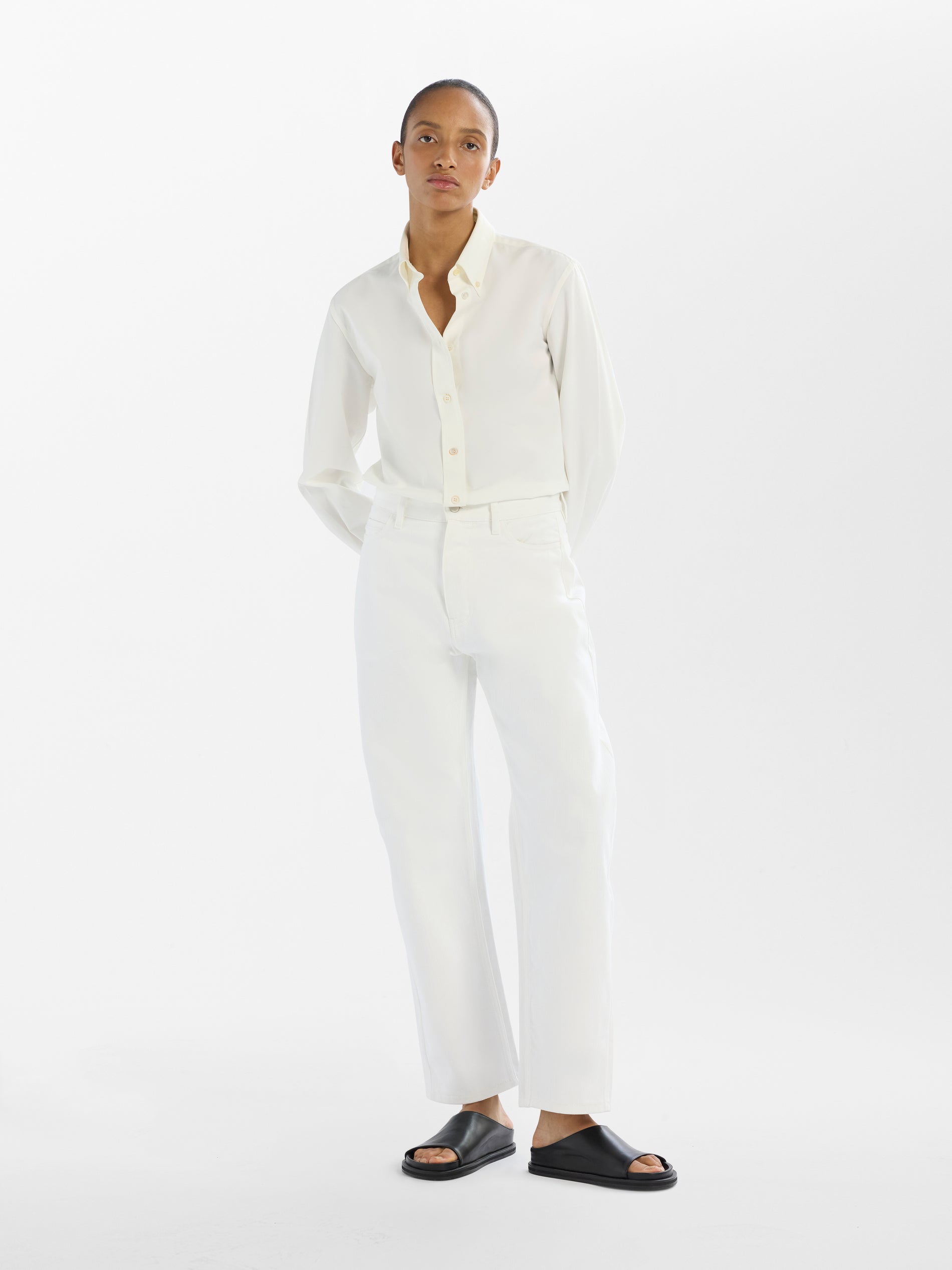 Ruthe Denim Pant in Optic White - Studio Nicholson