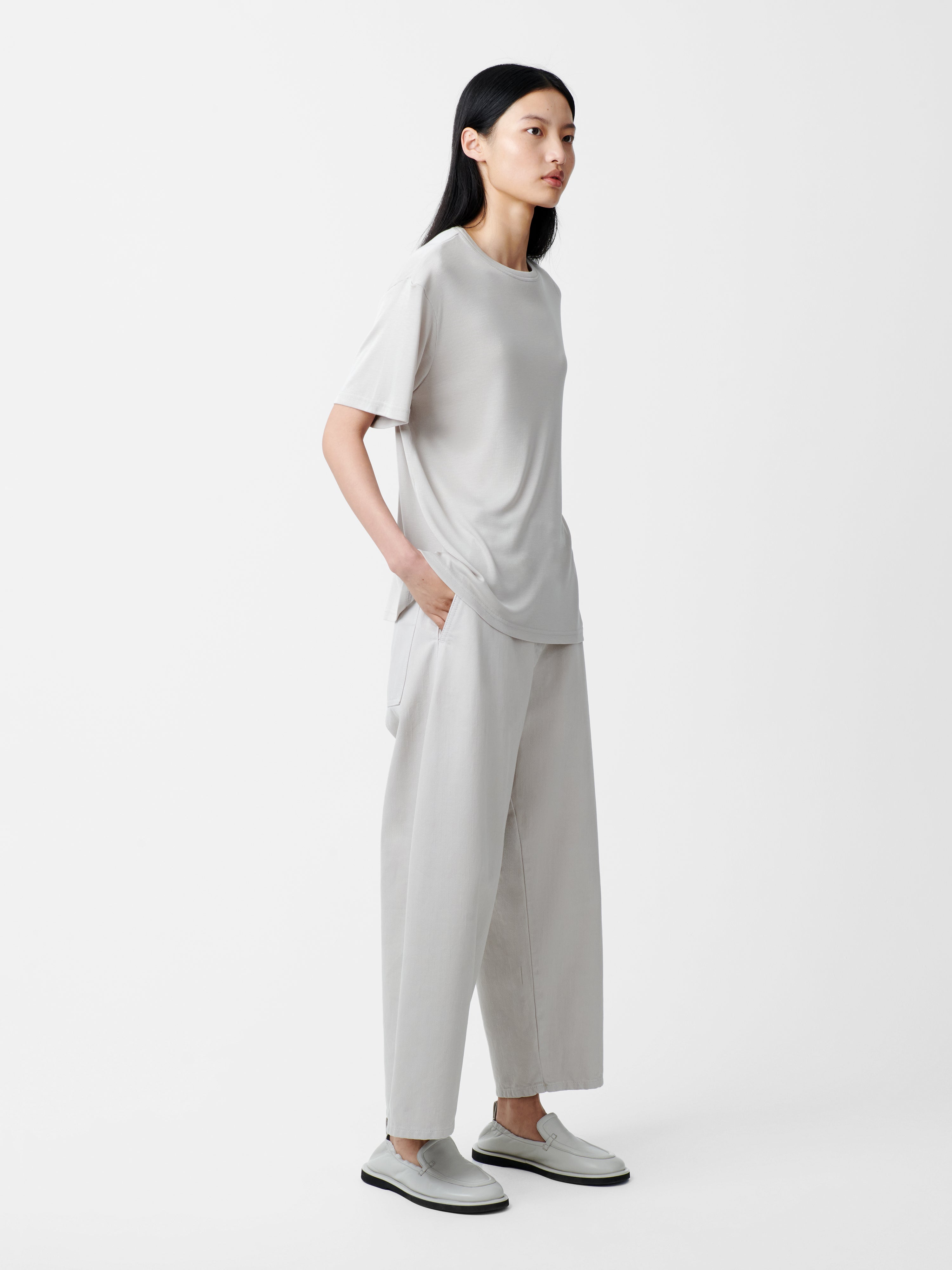 【関税込み】Studio Nicholson グレー Rond Tシャツ Rond T-shirt in Bone Grey | Oversized T-Shirt | Studio Nicholson