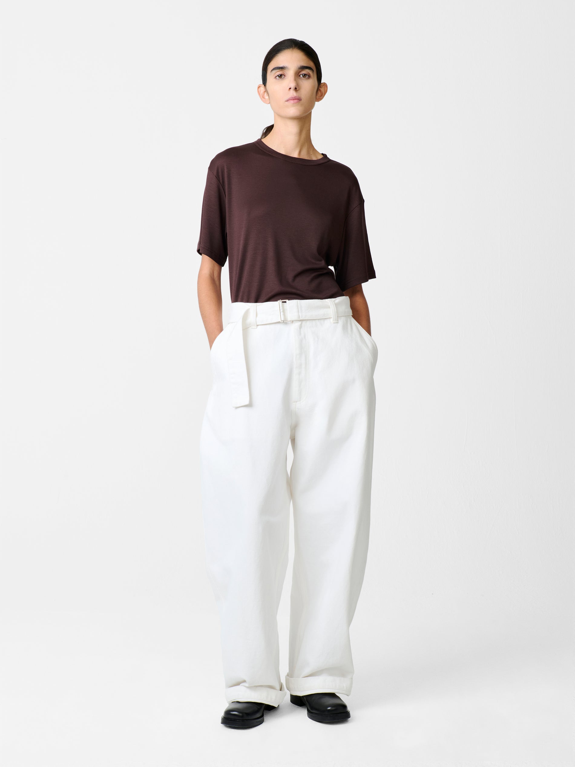 Rond T-shirt in Chocolate Brown - Studio Nicholson