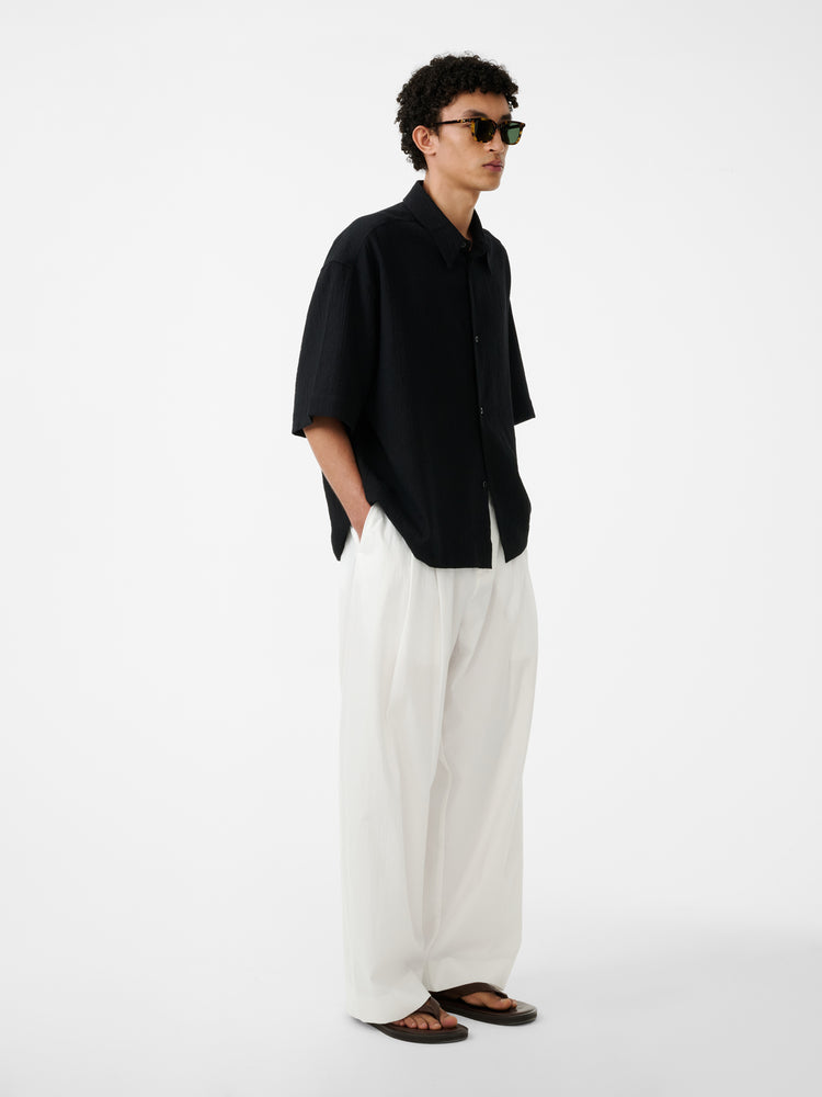Sanko Matelasse Shirt in Black - Studio Nicholson