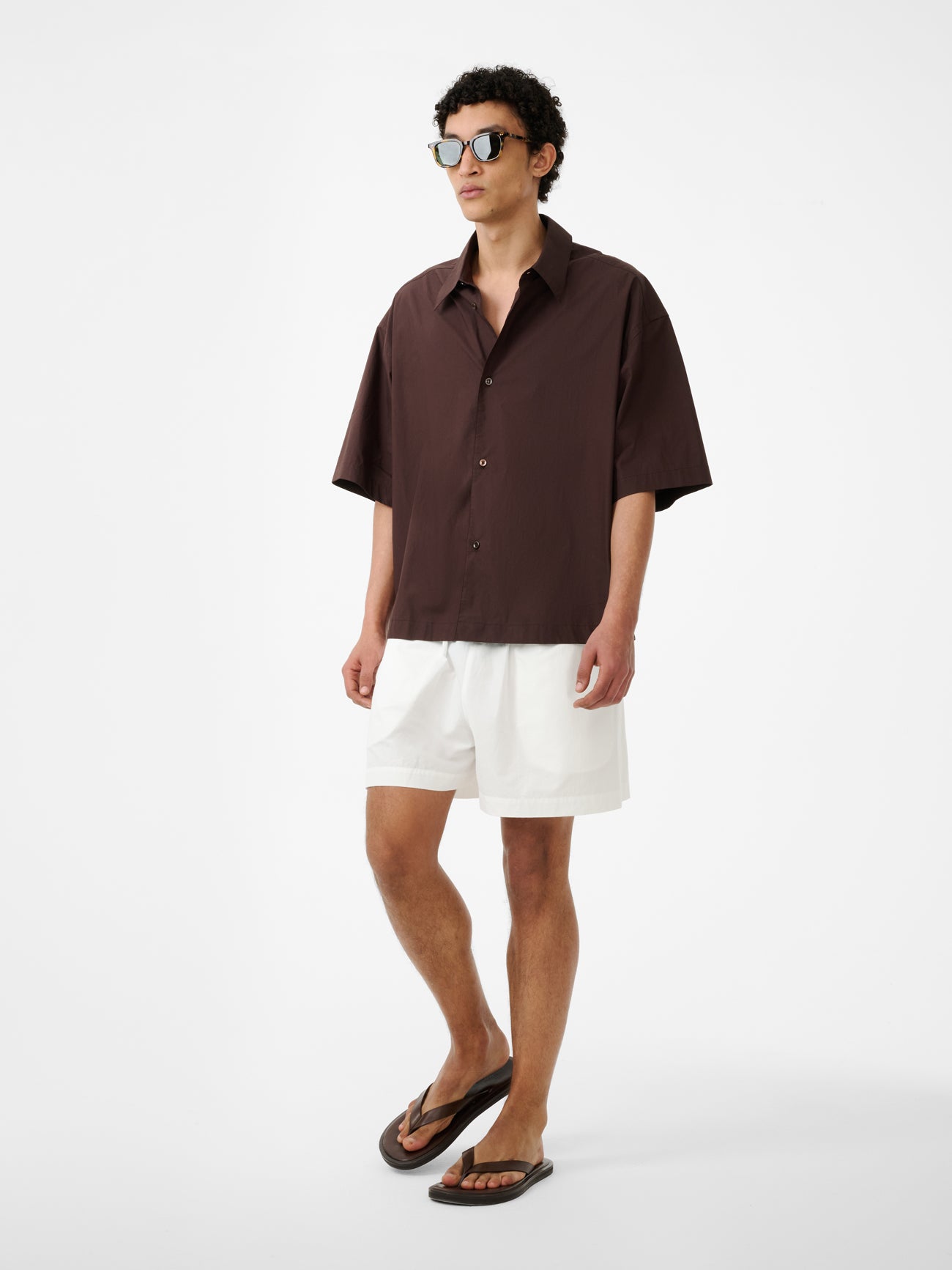 Sanko Short Sleeve Shirt in Cocoa – Studio Nicholson