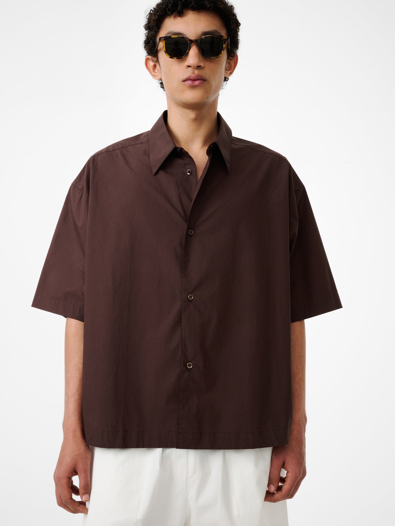 Sanko Short Sleeve Shirt in Cocoa – Studio Nicholson