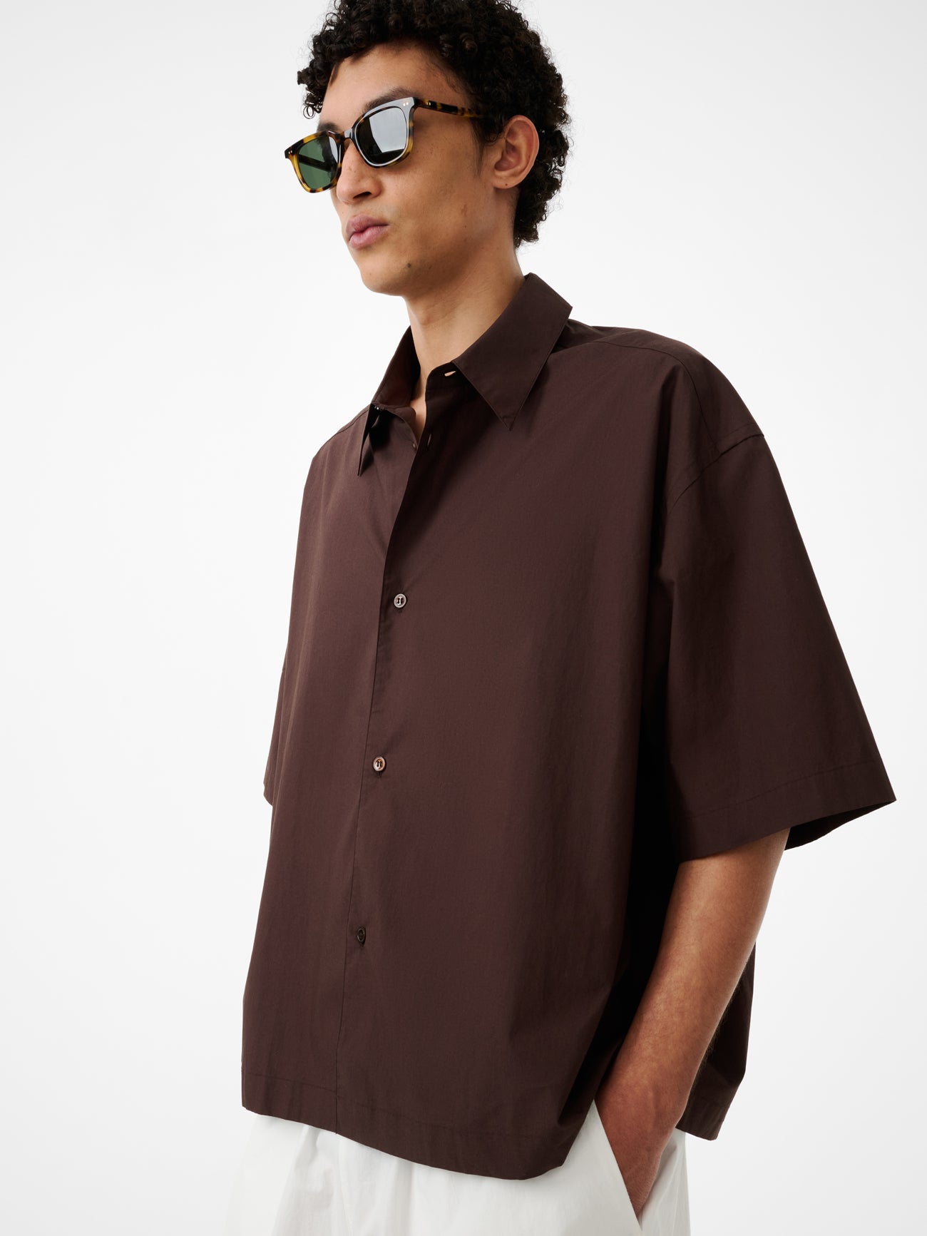 Sanko Short Sleeve Shirt in Cocoa – Studio Nicholson