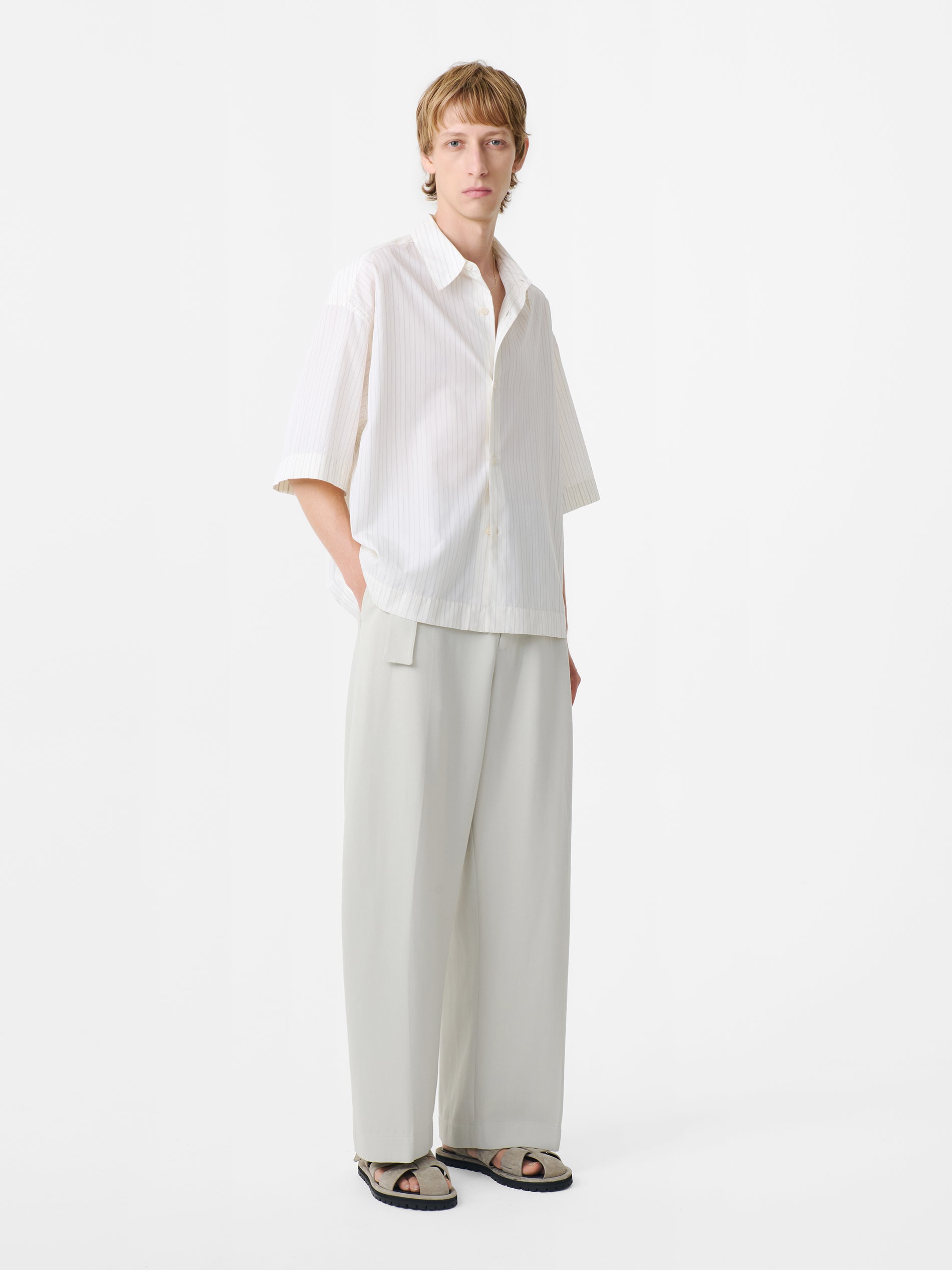 Sanko Shirt in Parchment Stripe