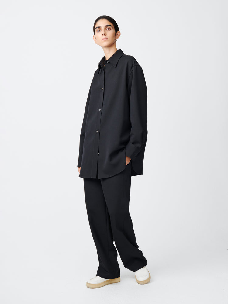 Santos Wool Shirt in Black