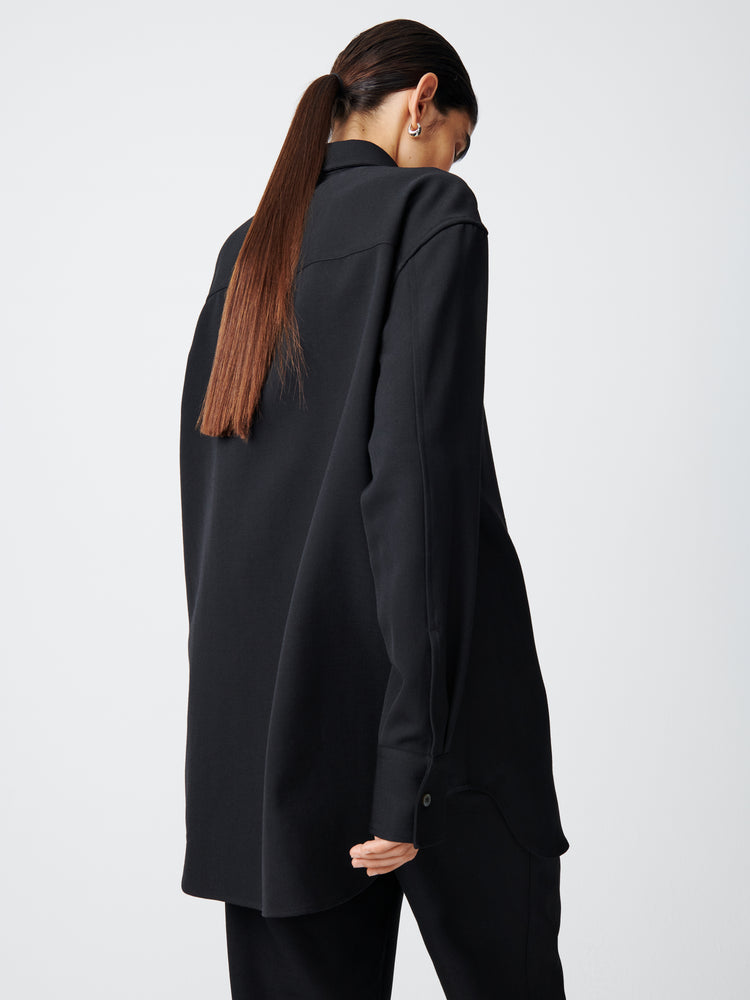 Santos Wool Shirt in Black