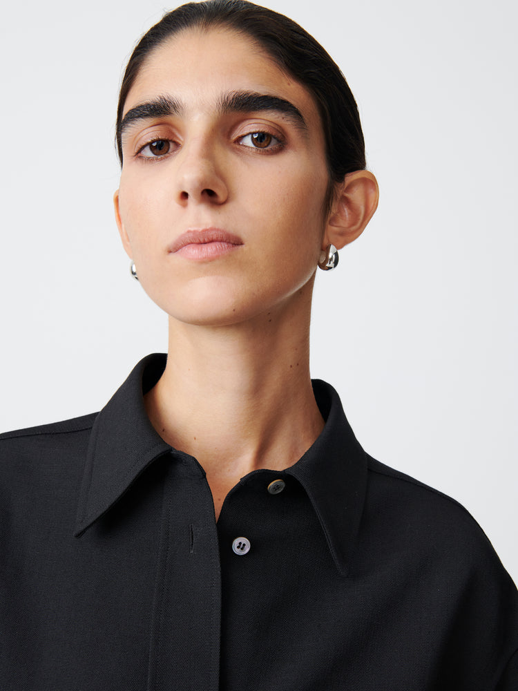 Santos Wool Shirt in Black